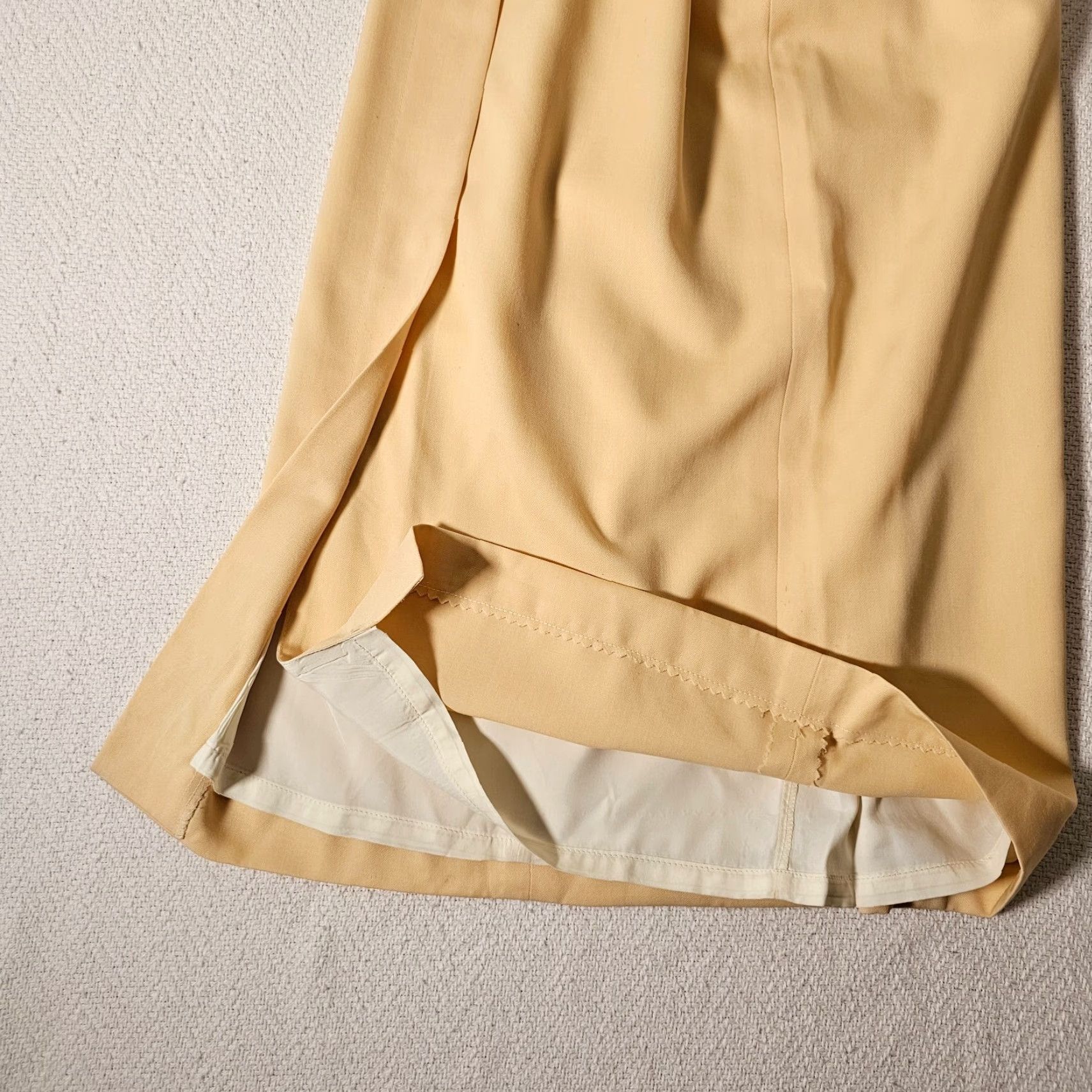 Vintage VTG MARC D'ALCY Wool Skirt Yellow Size 6 A Line Zipper Lined 1980s Victorian Party Womens Size 28" / US 6 / IT 42 - 7 Thumbnail