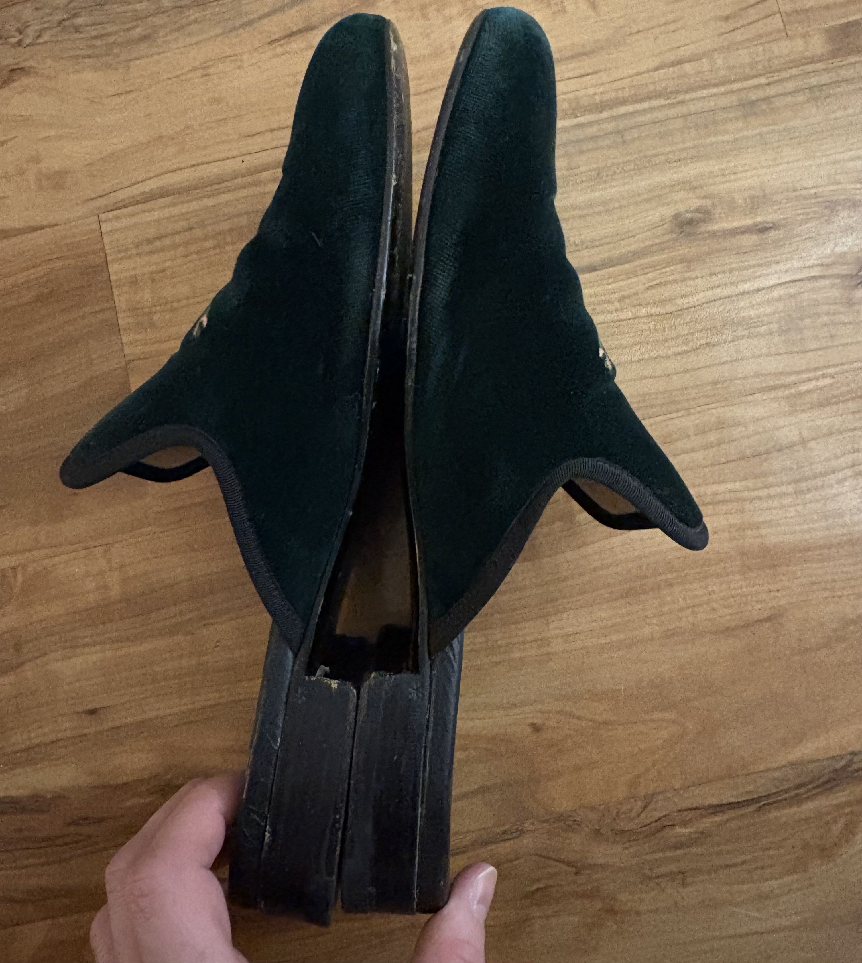 Gucci Green Velvet Slides Size US 9 / EU 42 - 3 Thumbnail