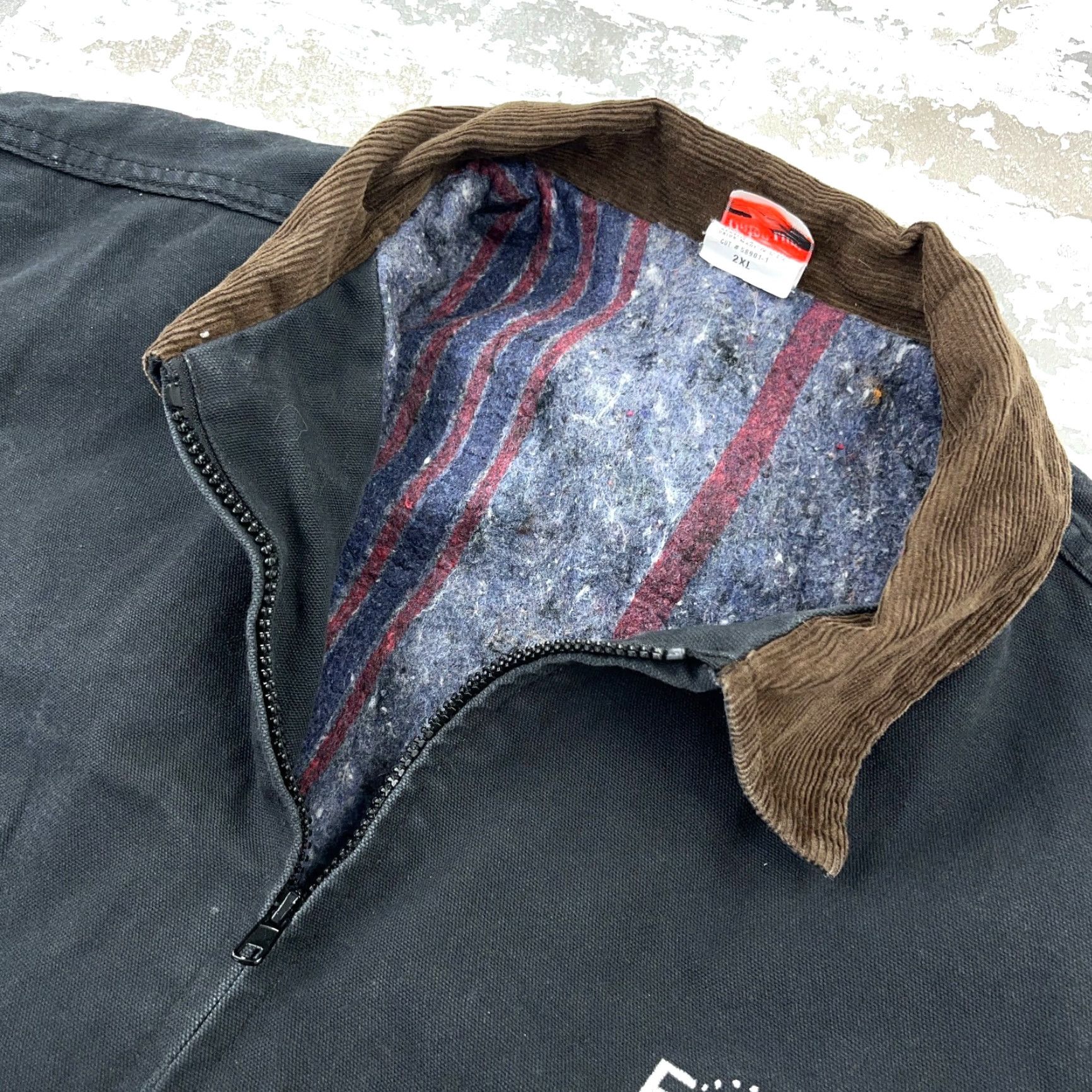 Vintage VINTAGE Union Line Jacket Men 2XL Gray Canvas Bomber Lined Hooded Stand-Up Collar Workwear Casual Mens Size US XXL / EU 58 / 5 - 3 Thumbnail