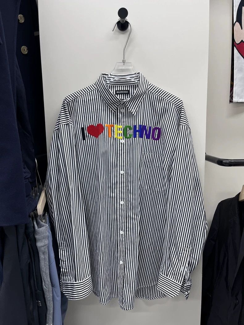 Balenciaga Balenciaga Embroidered Stripe Shirt Jacket - dmc Size US XS / EU 42 / 0 - 1 Thumbnail