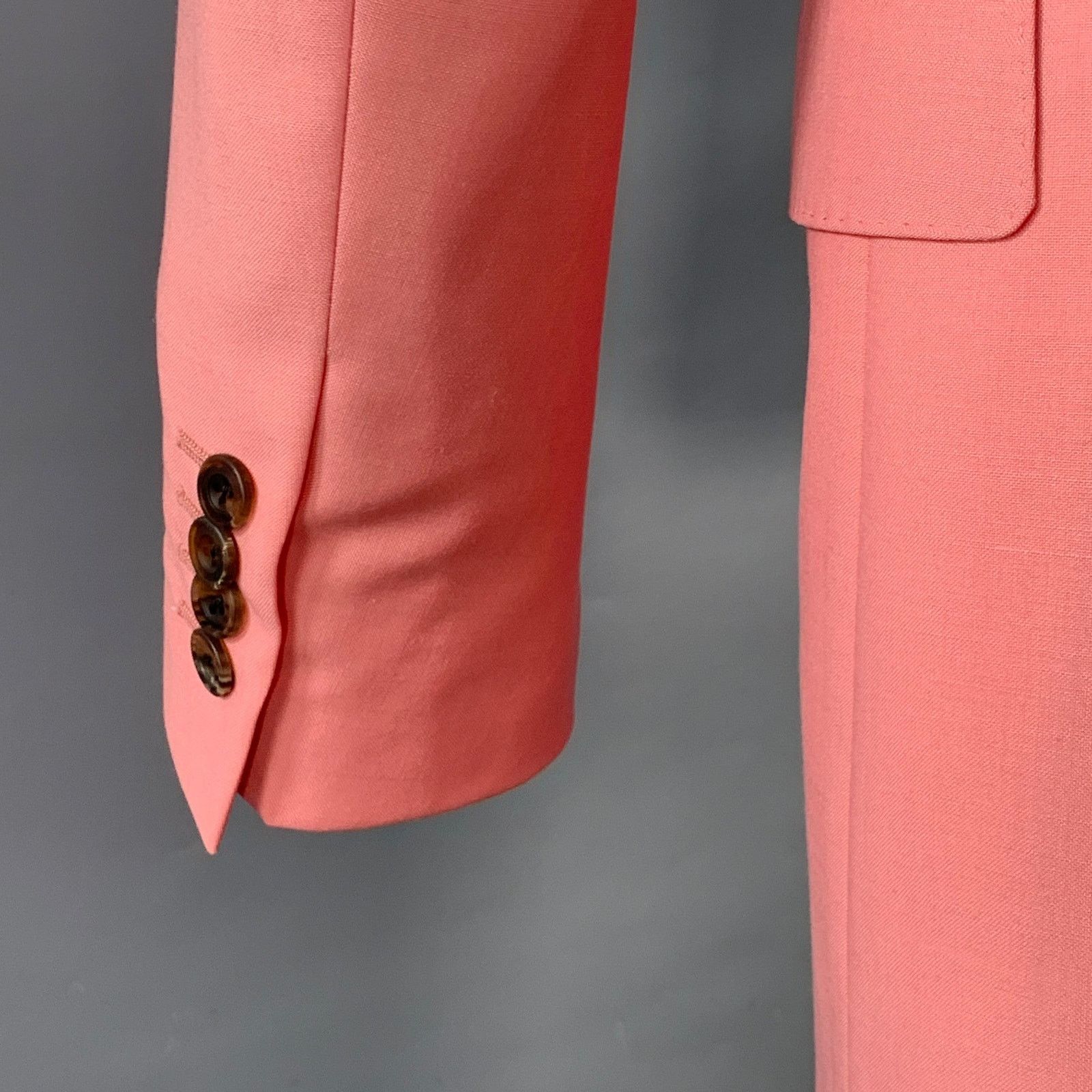 Alexander McQueen Size 40 Pink Wool Mohair Slim Fit Single Breasted Sport Coat Size 40R - 4 Thumbnail