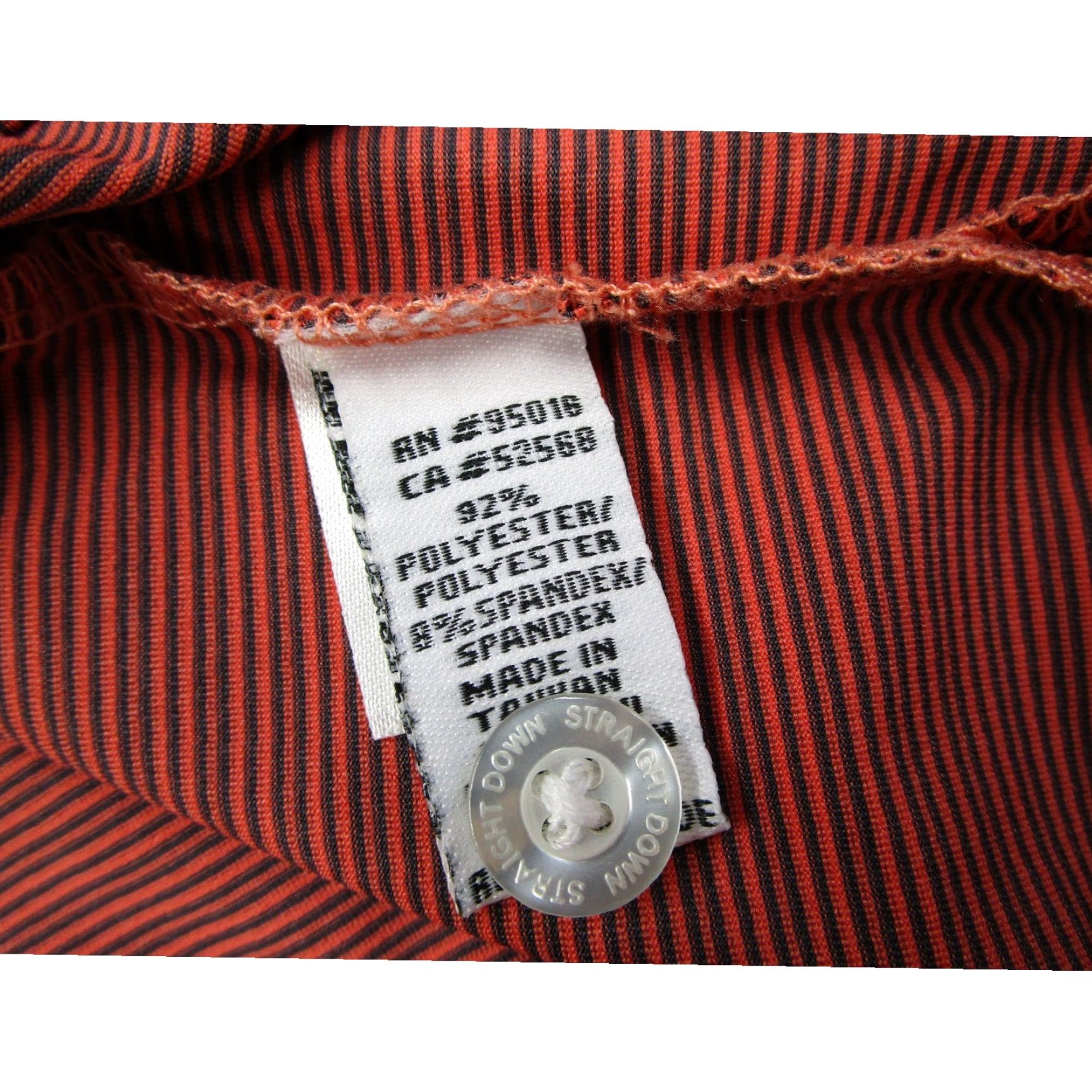 Vintage Straight Down Polo Shirt Mens 2XLT Orange Navy Blue Micro Stripe Golf Shirt Size US XXL / EU 58 / 5 - 4 Thumbnail