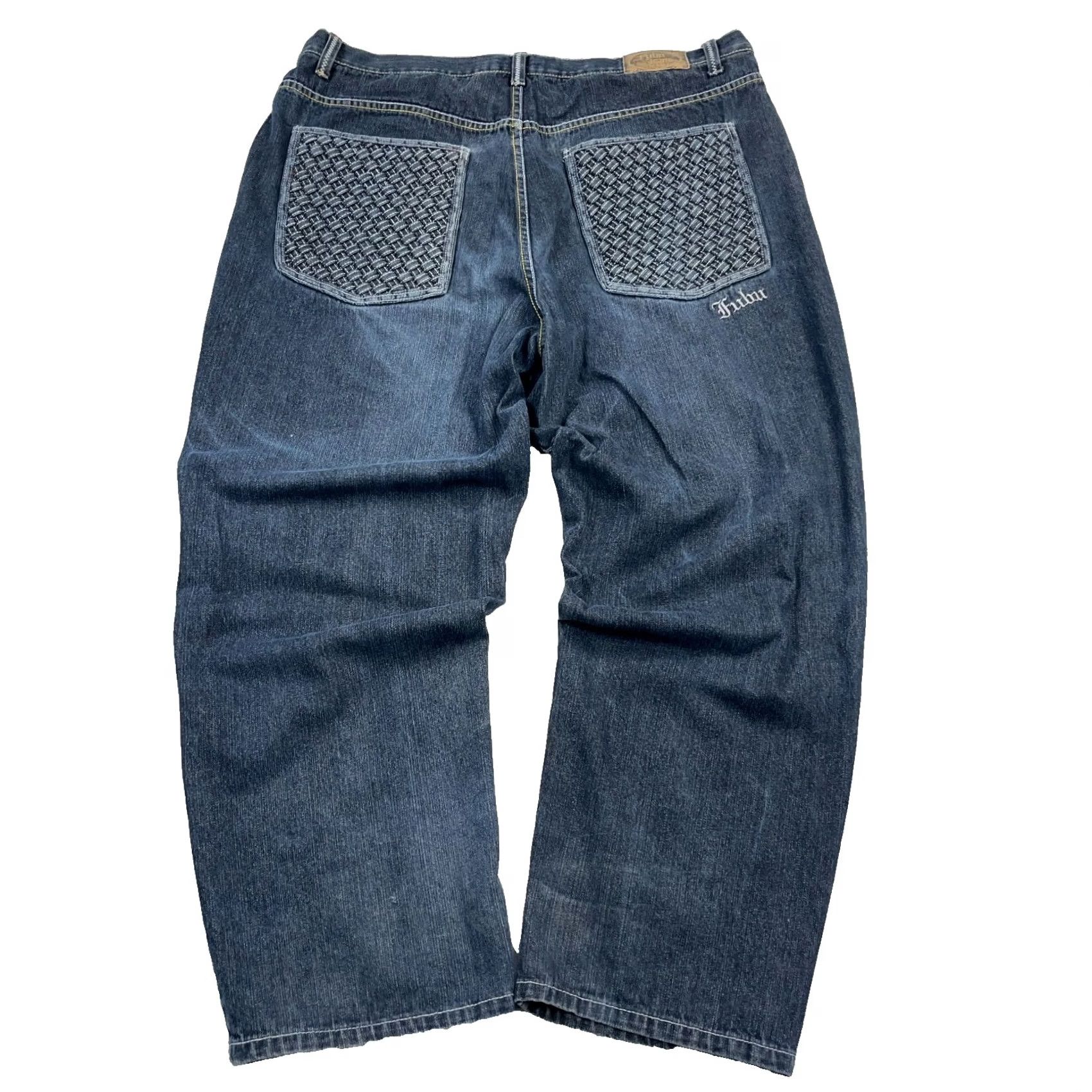 Fubu VINTAGE FUBU Jeans Men 42x31 Dark Blue Denim Straight Leg Baggy Hip Hop 90s | 42 | Blue | Jeans | Mens Size US 42 / EU 58 - 2 Thumbnail