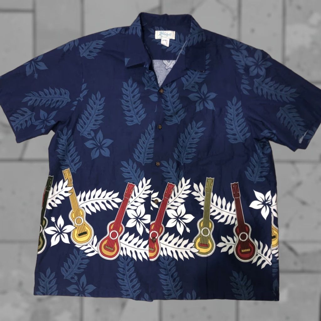 Vintage KoleKole Hawaii Made Blue Hawaiian Shirt Mens 2XL Short Sleeve Button-Up Size US XXL / EU 58 / 5 - 1 Thumbnail