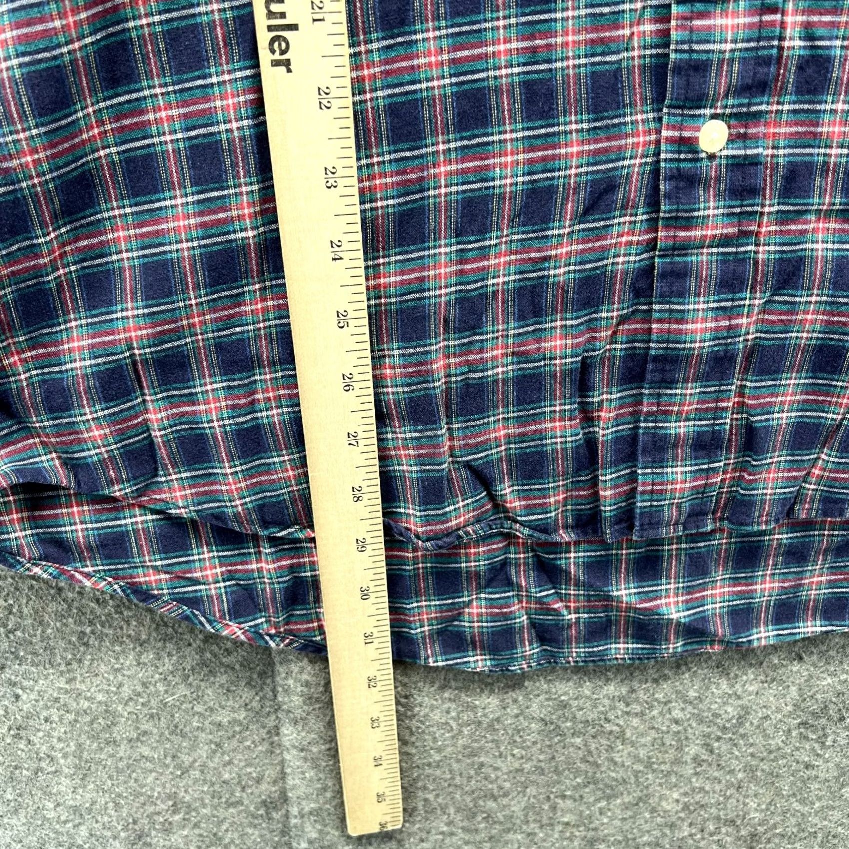 Tommy Hilfiger VINTAGE Tommy Hilfiger Shirt Mens Large Blue Button-Down Plaid Short Sleeve Preppy Pattern: Plaid Size US L / EU 52-54 / 3 - 4 Thumbnail