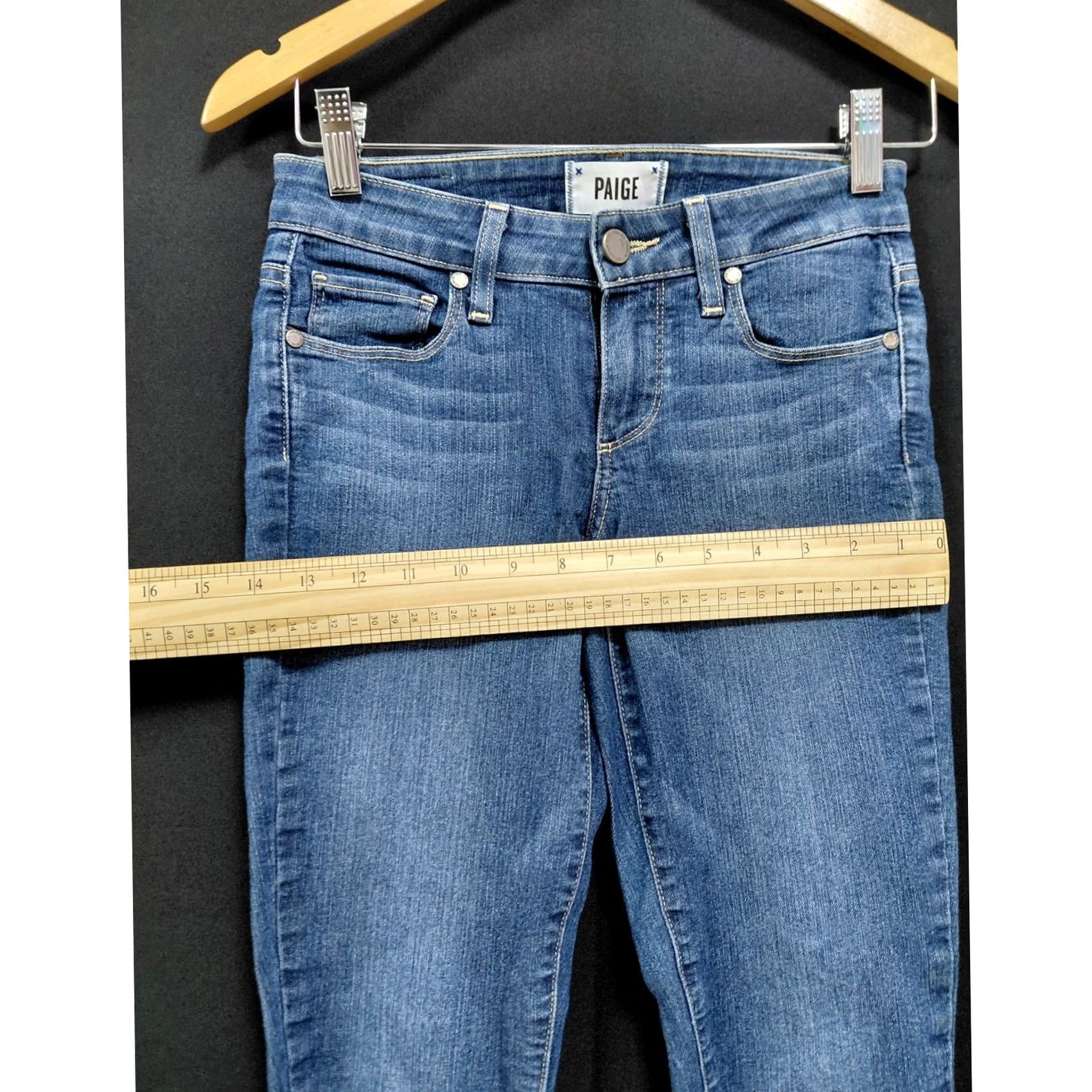 Paige Paige Verdugo Ankle Jeans Blue Solid Denim Slim Women Size 24 Size 42" / US 20 - 7 Thumbnail
