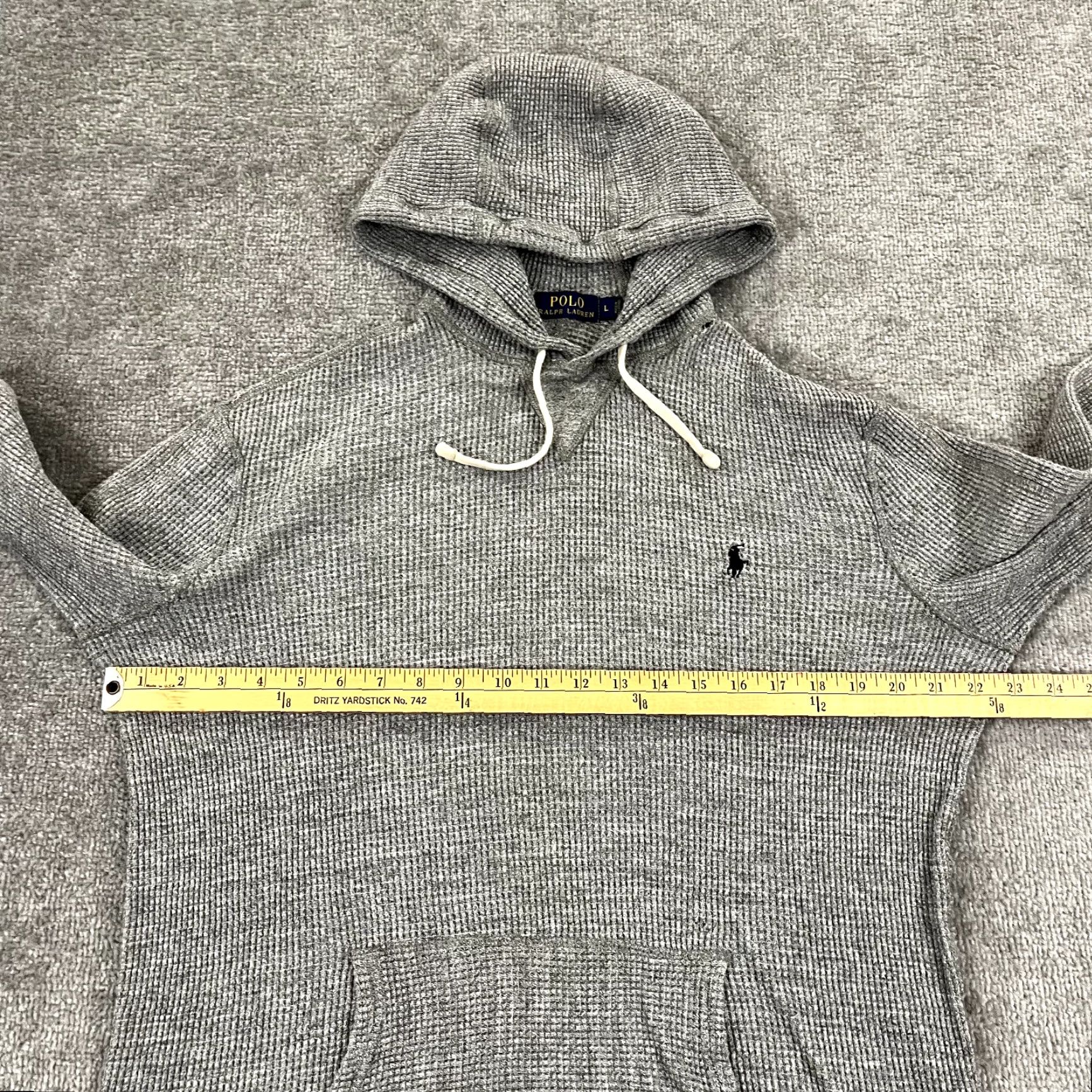 Polo Ralph Lauren POLO RALPH LAUREN Jacket Men L Gray Lightweight Thermal Knit Pullover Hooded Size US L / EU 52-54 / 3 - 5 Thumbnail