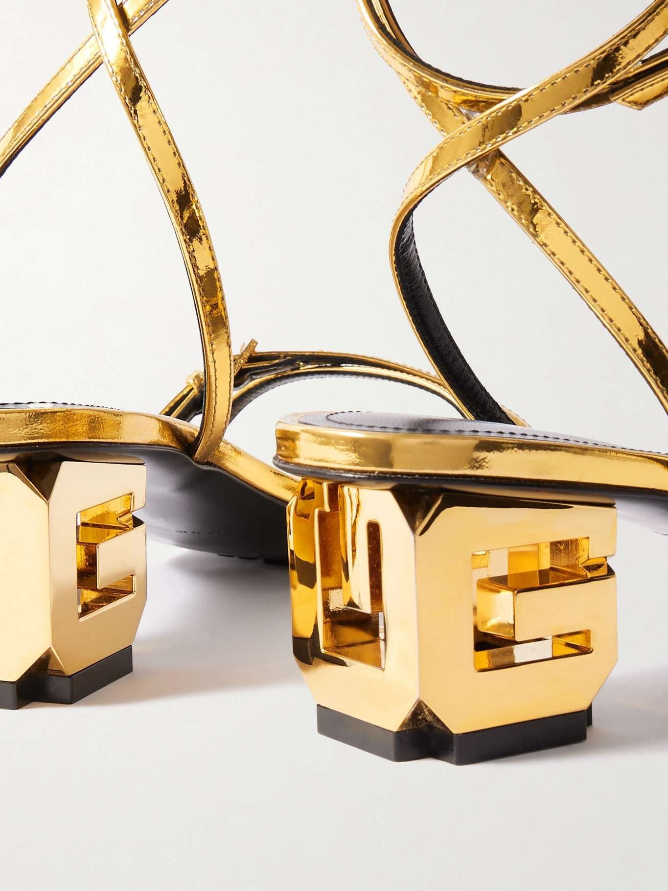 Givenchy o1srvl11e0925 G Cube Metallic Leather Sandals in Gold Size US 8 / IT 38 - 4 Thumbnail