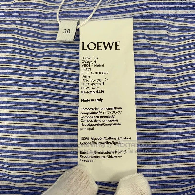 Loewe Loewe Blue Striped Logo Embroidered Cotton Lapel Long Slee Size XS / US 0-2 / IT 36-38 - 9 Thumbnail