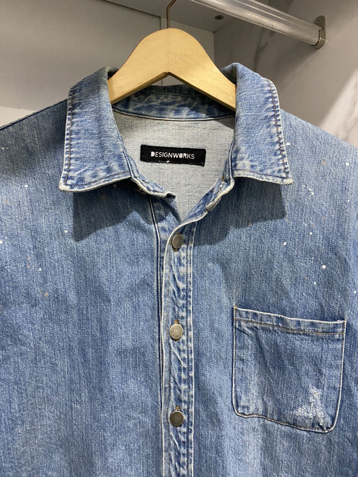 If Six Was Nine × Japanese Brand × Le Grande Bleu (L.G.B.) 💸BINDINGOFFER💸Japanese designwork denim painter shirt Size US L / EU 52-54 / 3 - 2 Thumbnail