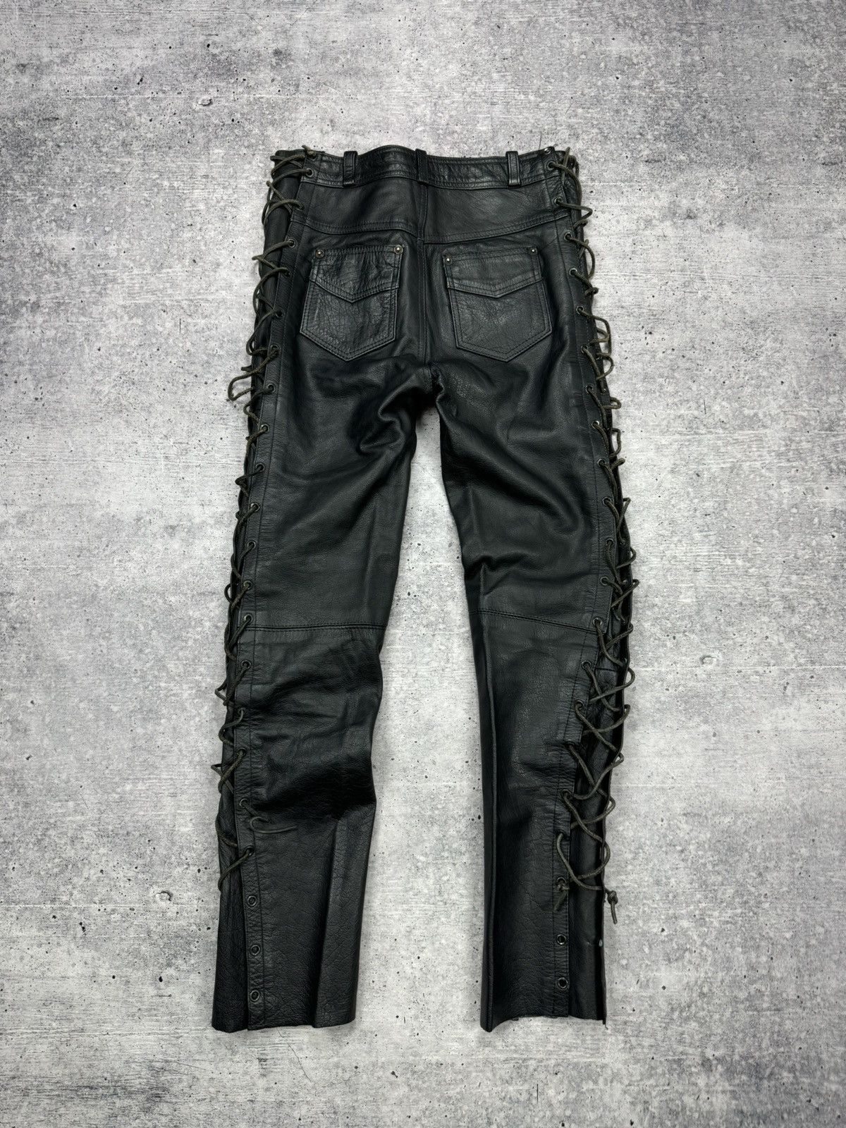 Genuine Leather × Vintage Vintage 90’s Y2K Style Casual Cowboy Genuine Leather Pants Size US 30 / EU 46 - 17 Thumbnail