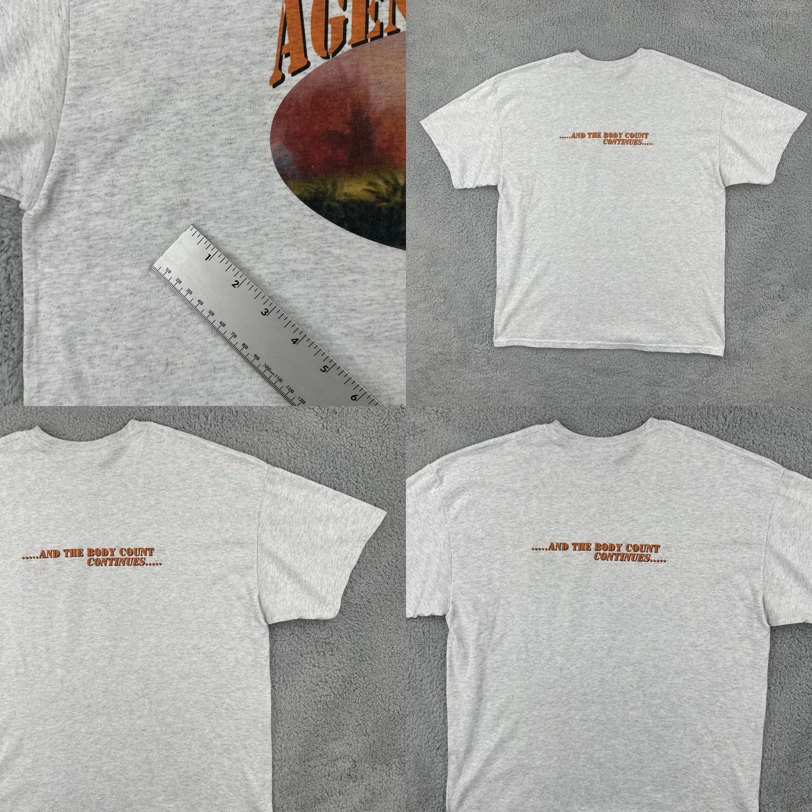 Hanes VINTAGE Hanes T Shirt XL Gray 50/50 Short Sleeve Graphic Tee Men Decade 1990s Agent Orange Cont… Size US XL / EU 56 / 4 - 10 Thumbnail