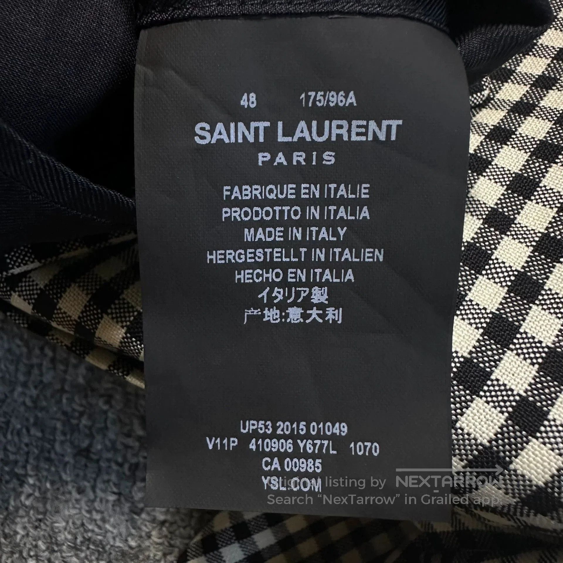 Saint Laurent Paris black and white houndstooth blazer jacket. Size US M / EU 48-50 / 2 - 7 Thumbnail