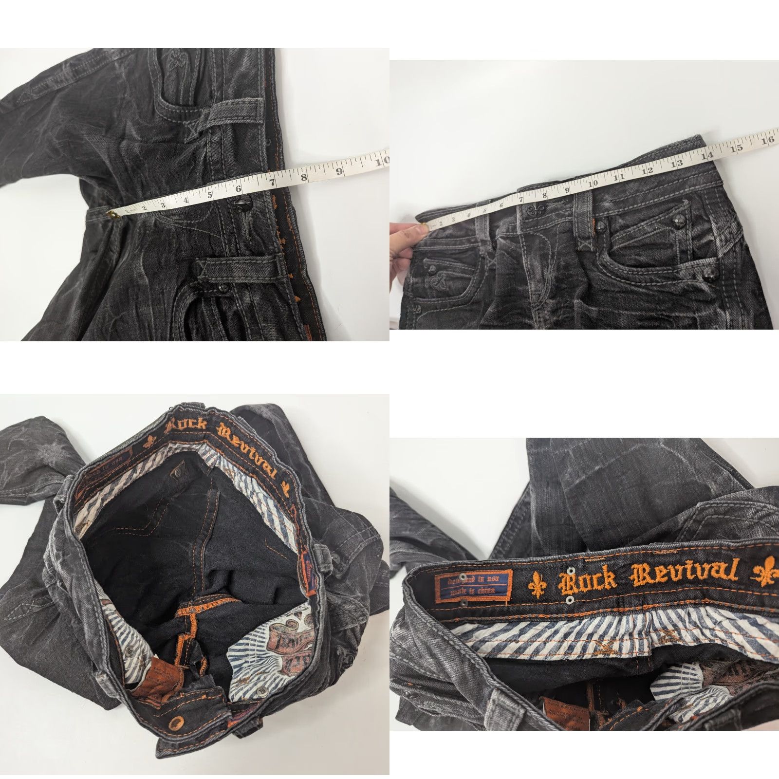 Vintage Rock Revival Rock Revival Jeans Skinny Rock Revival Pat Skinny Jeans Women’s Size 25 Low Rise Black Acid Wash RRJ8185SK Size 42" / US 20 - 8 Thumbnail