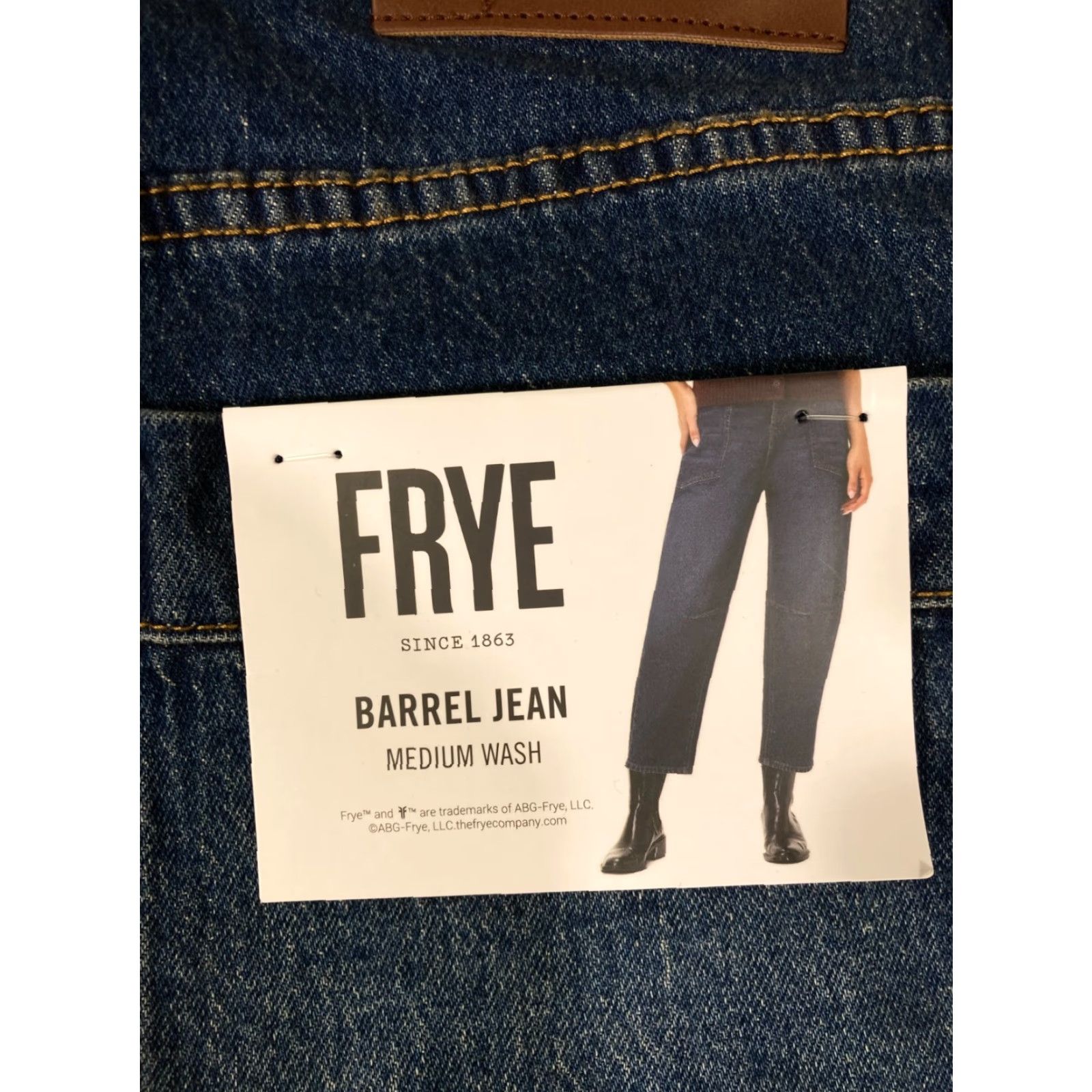 Frye Frye Barrel Jeans Womens 18 Blue Button Fly 5-Pockets Medium Wash Outdoor NWT Size 40" / US 18 - 7 Thumbnail