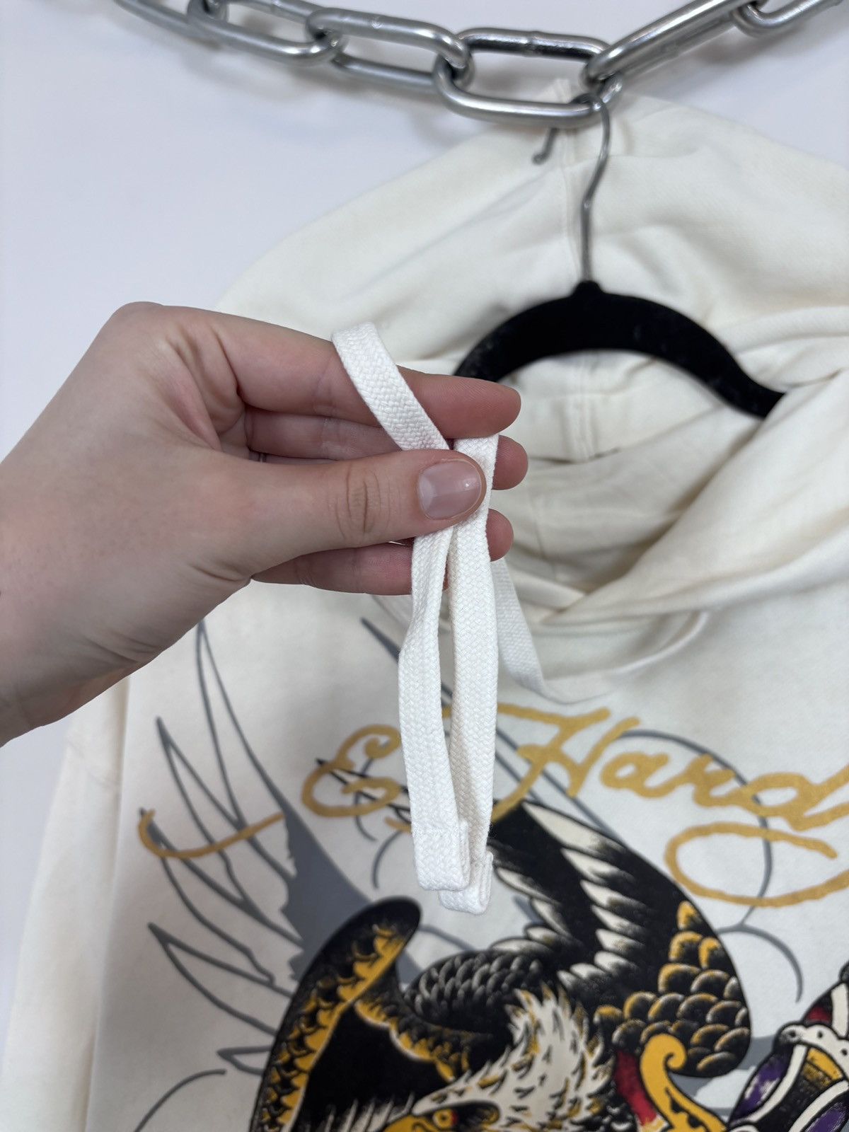 Ed Hardy Ed Hardy NWT Men’s Ivory True Love Tattoo Heart Hoodie Size US XL / EU 56 / 4 - 5 Thumbnail