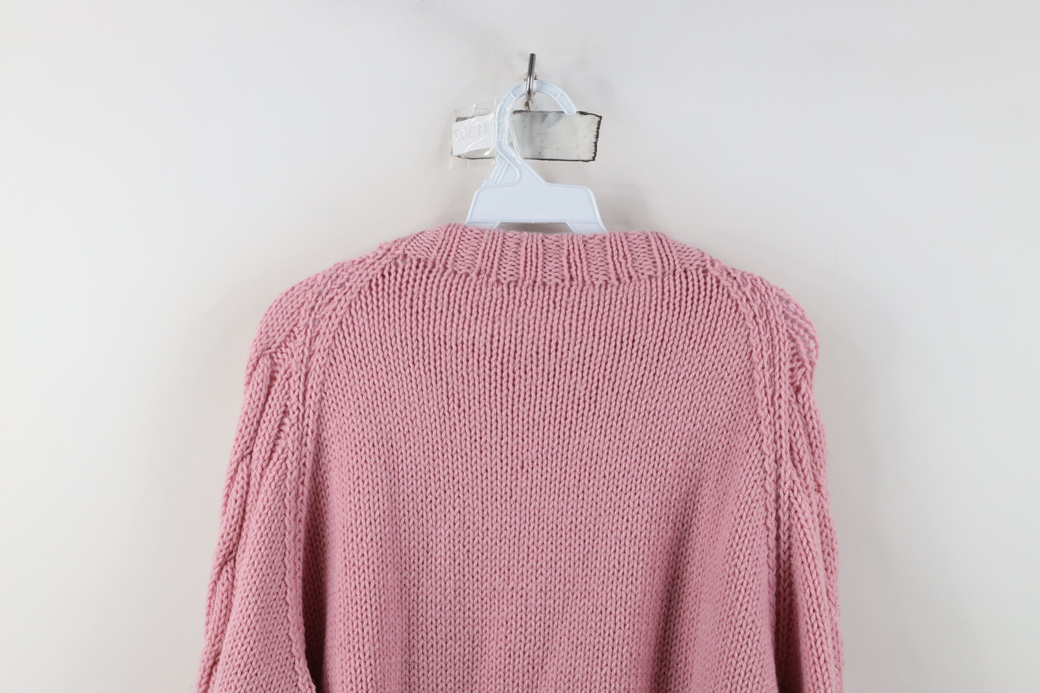 Vintage Vintage 70s Streetwear Ribbed Knit Boxy Sweater Pink USA Size XL / US 12-14 / IT 48-50 - 9 Thumbnail
