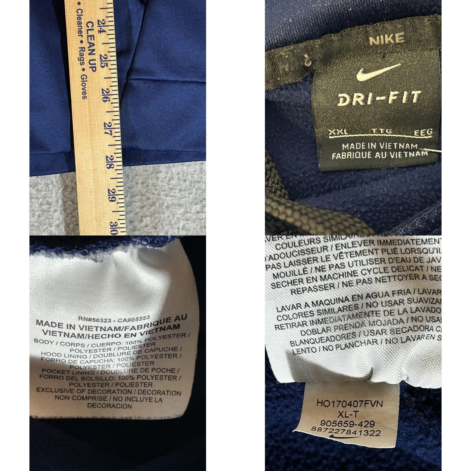 Nike Nike Hoodie Men XL Tall Blue Dri Fit Pullover Sweatshirt Fleece Sportswear XLT Size US XL / EU 56 / 4 - 8 Thumbnail
