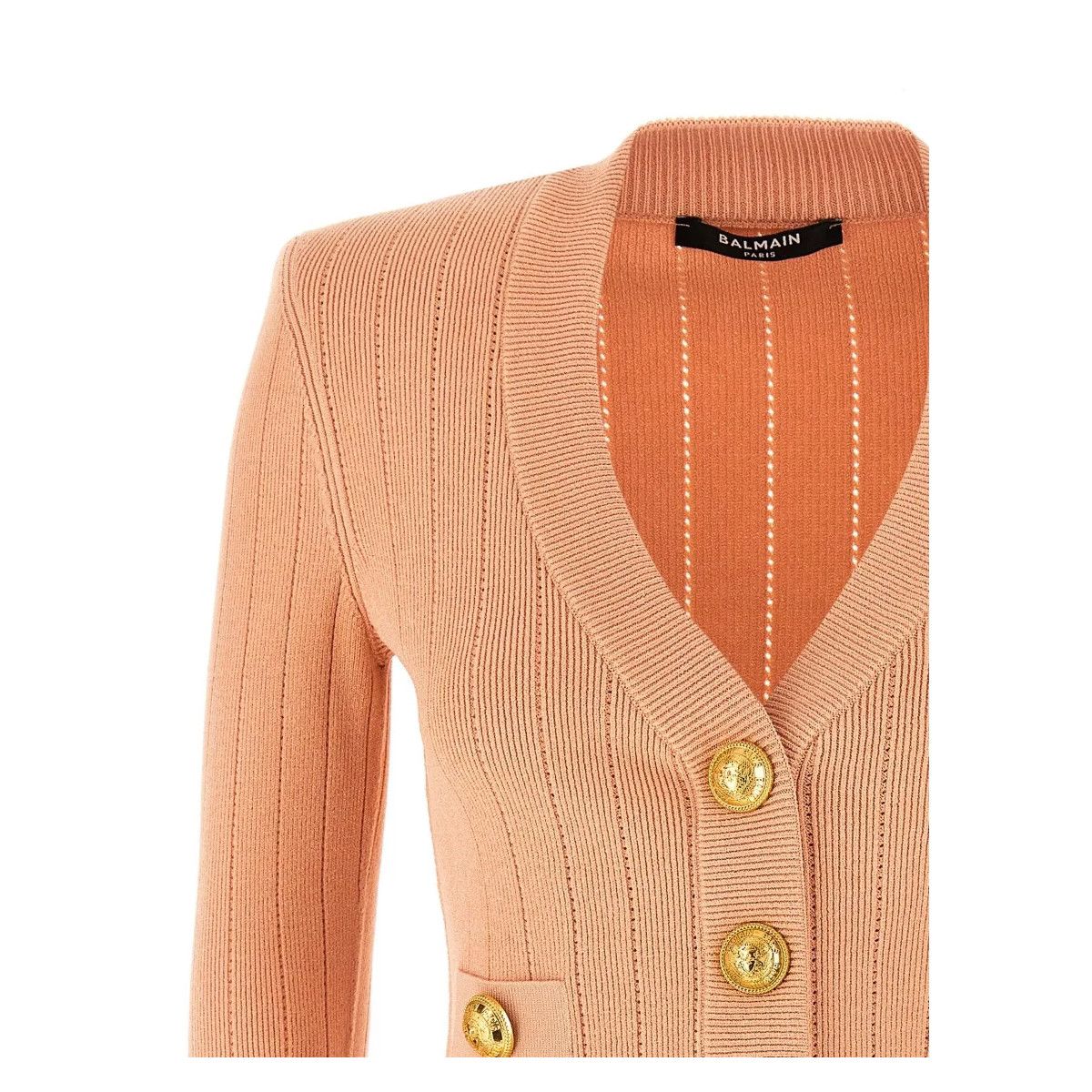 Balmain o1srvl11e1125 Cardigan in Peach Pink Size XS / US 0-2 / IT 36-38 - 3 Thumbnail
