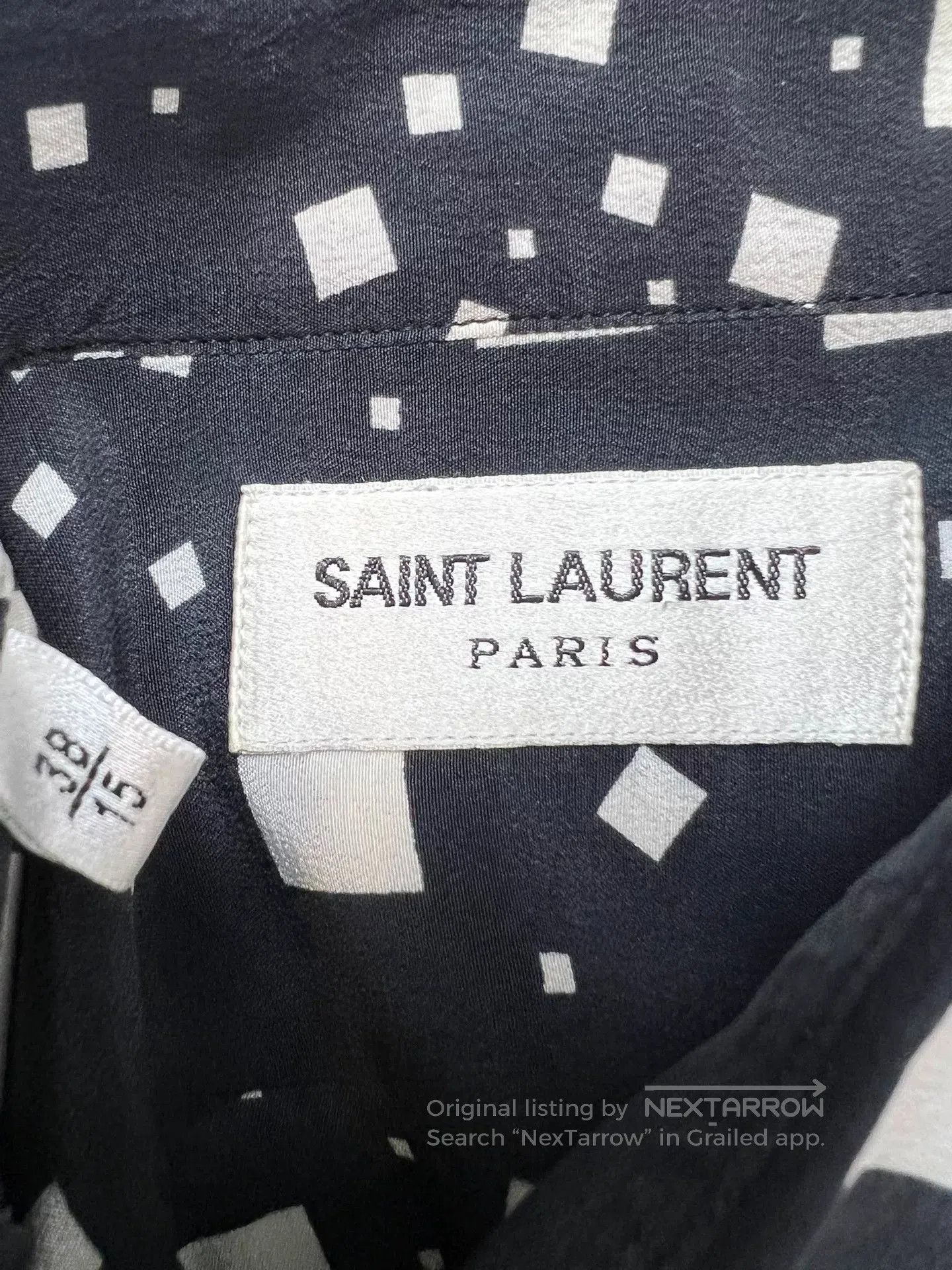 Saint Laurent Paris Saint Laurent Black and White Square Shirt. Size US M / EU 48-50 / 2 - 4 Thumbnail