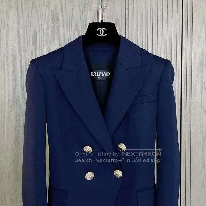 Balmain Balmain Navy Wool Double-Breasted Women's Jacket . Size S / US 4 / IT 40 - 2 Thumbnail