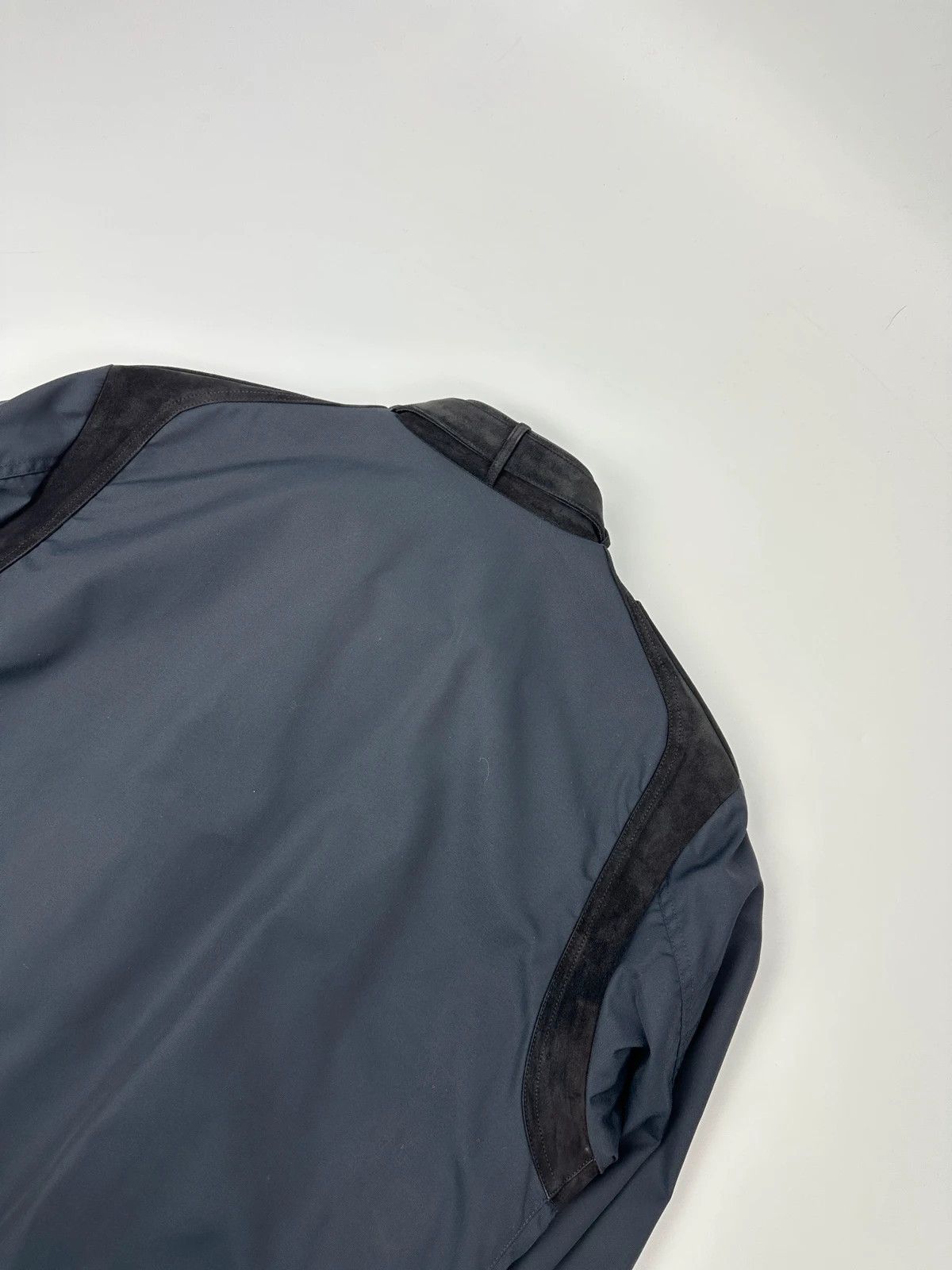 Gucci Gucci 00’s Navy Blue Leather Insert Bomber Jacket Size US M / EU 48-50 / 2 - 7 Thumbnail