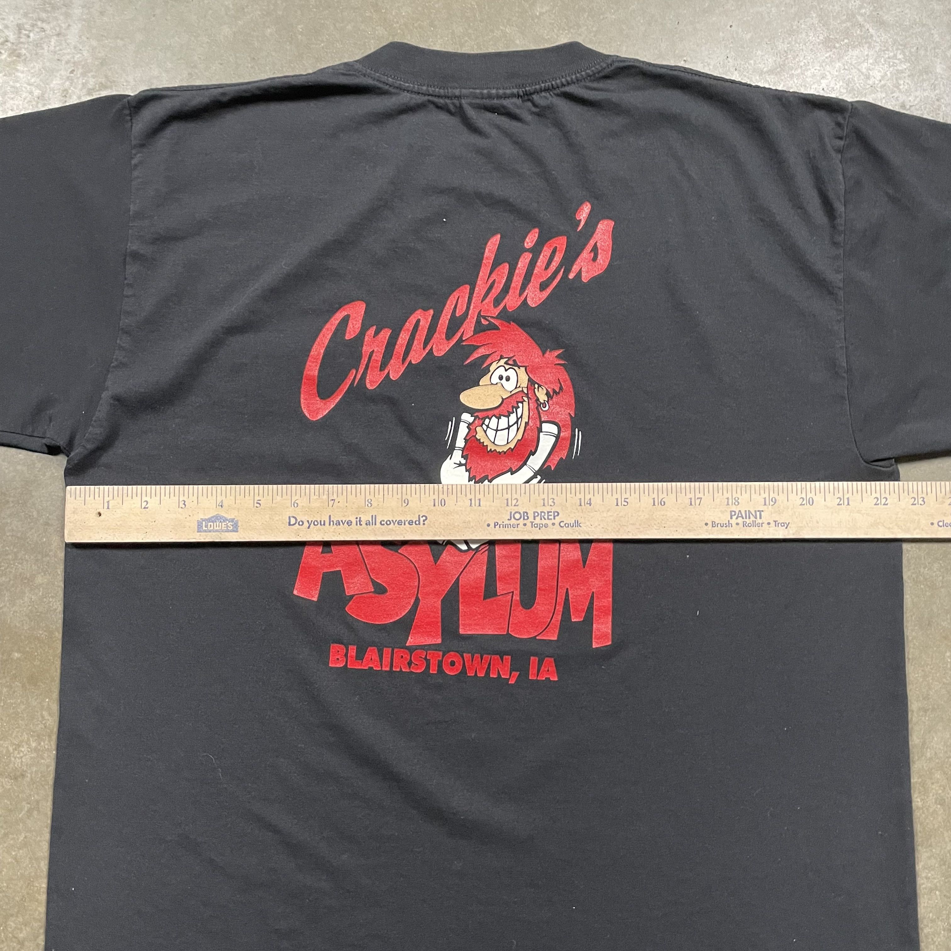 Vintage VIntage Crackies Asylum Parody Humor Slogan Tshirt Funny Size US XL / EU 56 / 4 - 6 Thumbnail