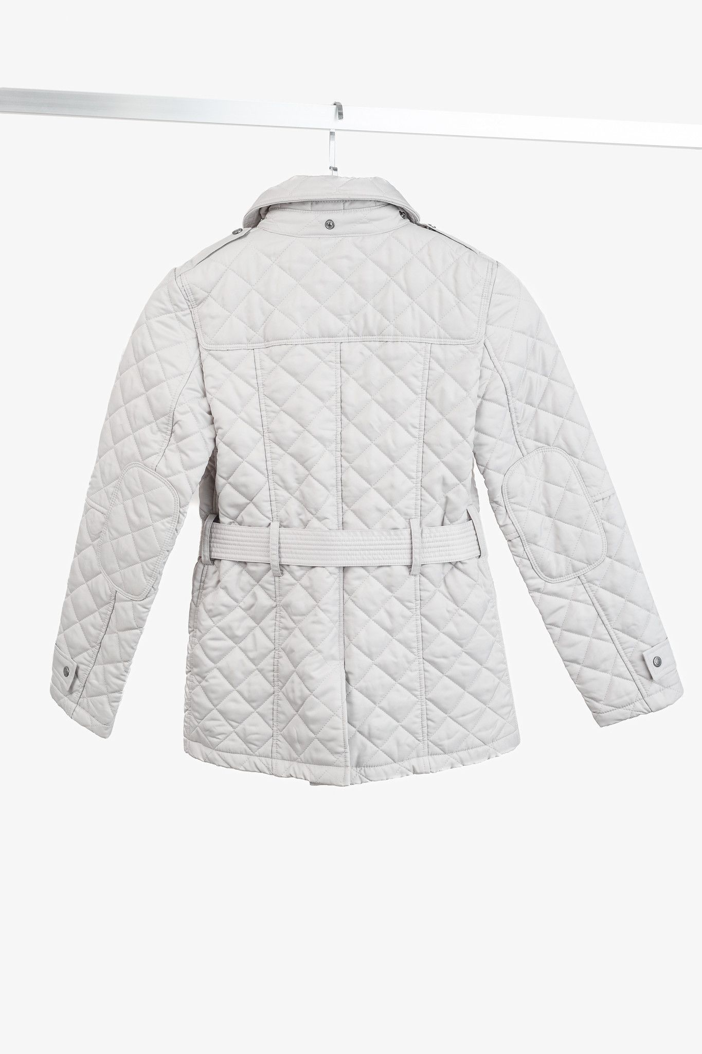 Burberry Burberry Grey Quilted Belted Zip Jacket Size XXS / US 00 / IT 34 - 2 Thumbnail