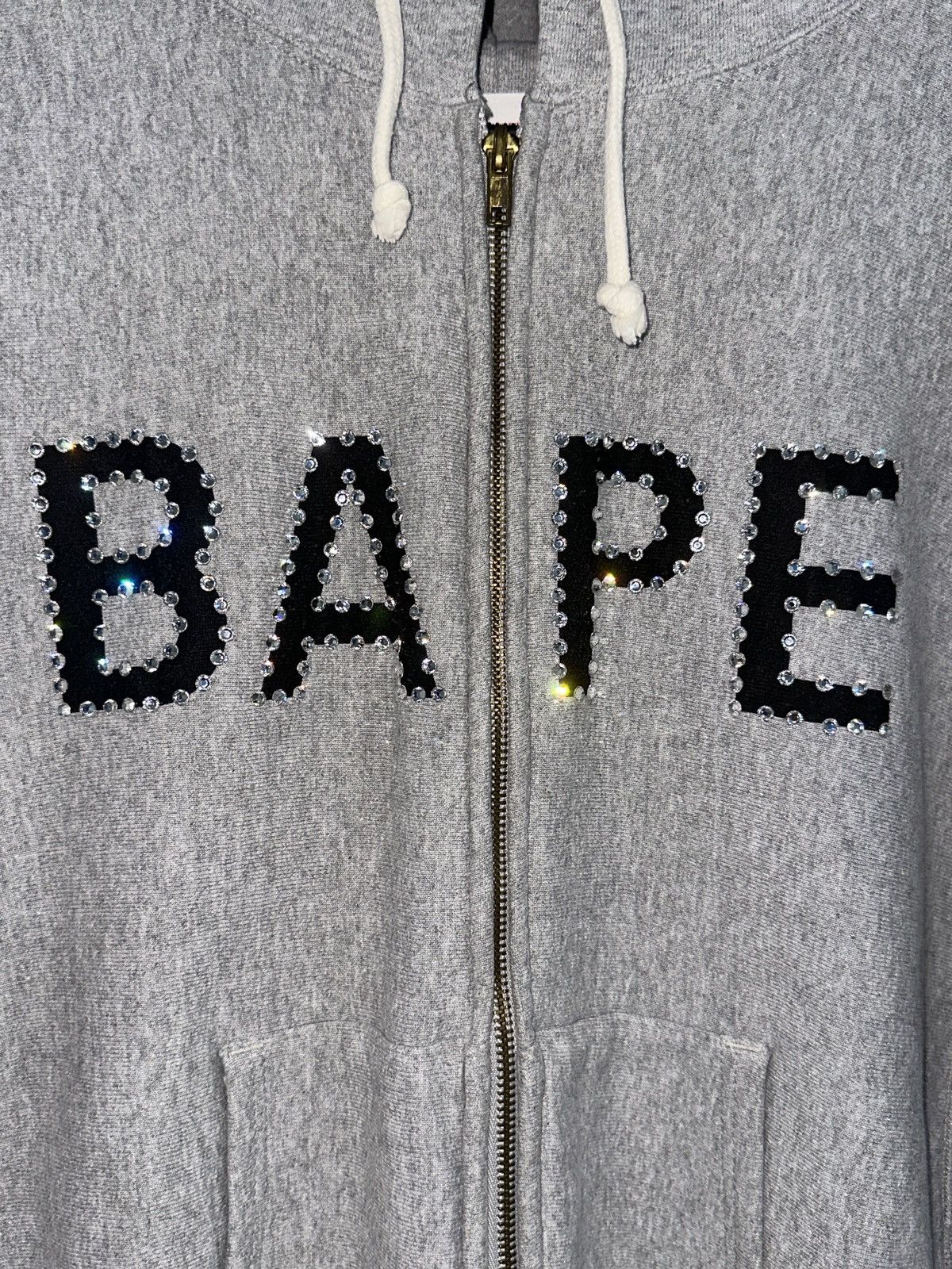 Bape × Champion BAPE × Swarovski × CHAMPION Zip hoodie Gray XL Size US XL / EU 56 / 4 - 1 Thumbnail