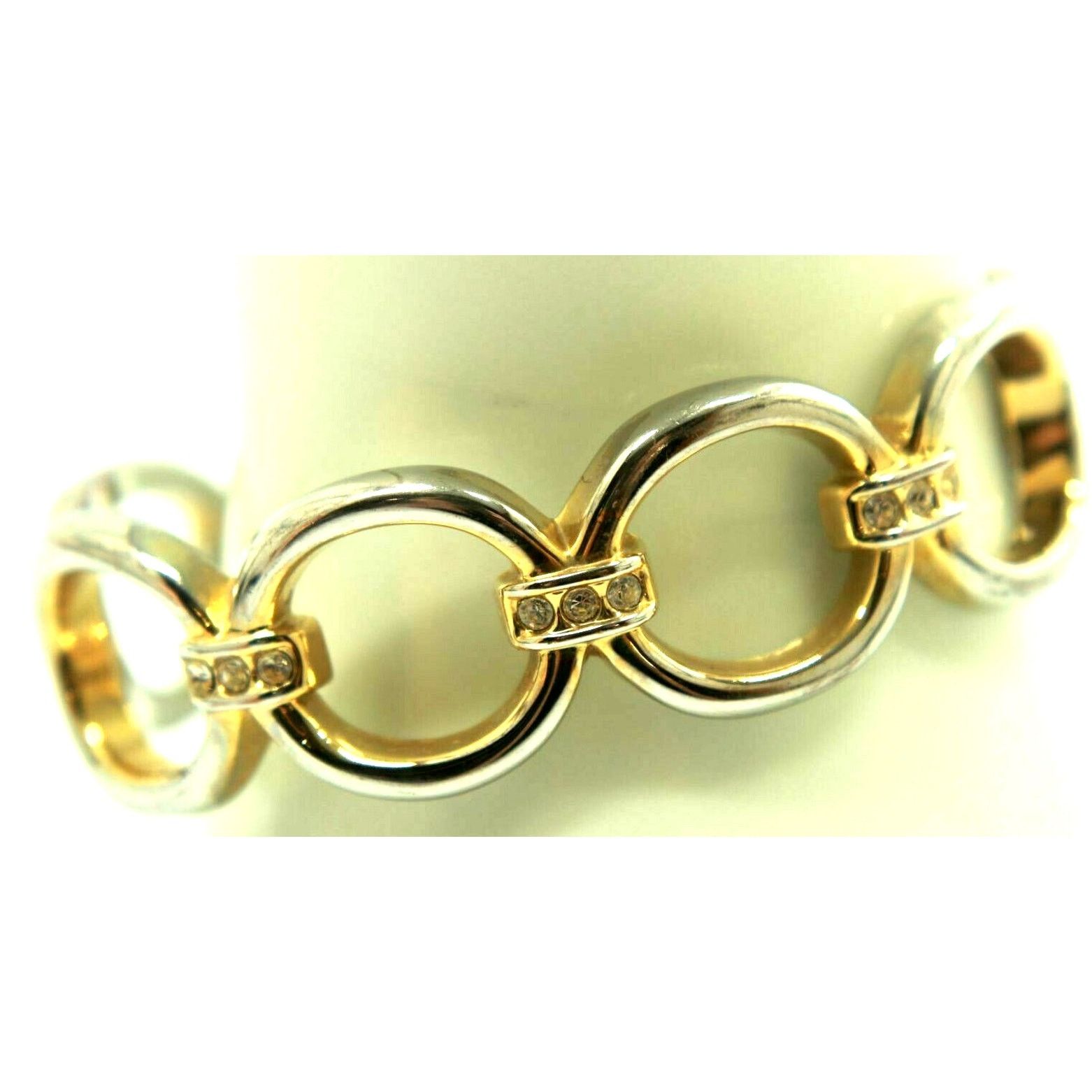 Other Silvertone & Goldtone Rhinestone Cuff Bracelet Hinged 2-1/2" Size ONE SIZE - 1 Thumbnail