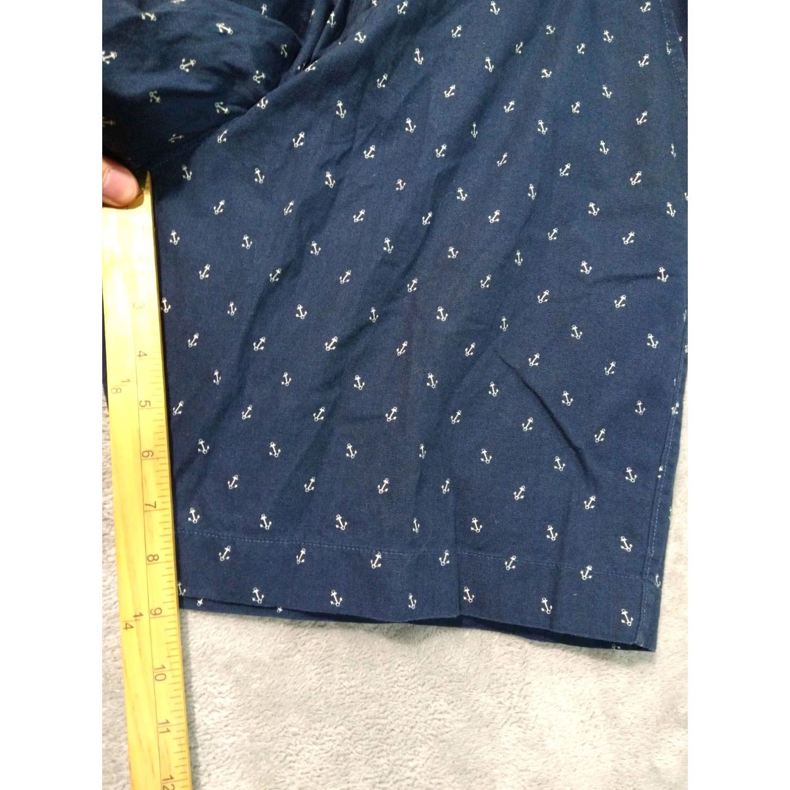 J.Crew J.CREW Shorts Mens 35 Blue Gramercy Cotton Anchor Nautical Preppy Coastal Chino Casual Pocket Pockets Geometric Vintage No Size US 35 - 5 Thumbnail