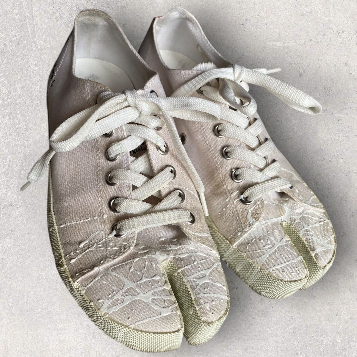 Maison Margiela Off-White Color Splash Tabi Sneakers Size US 8 / EU 41 - 4 Thumbnail