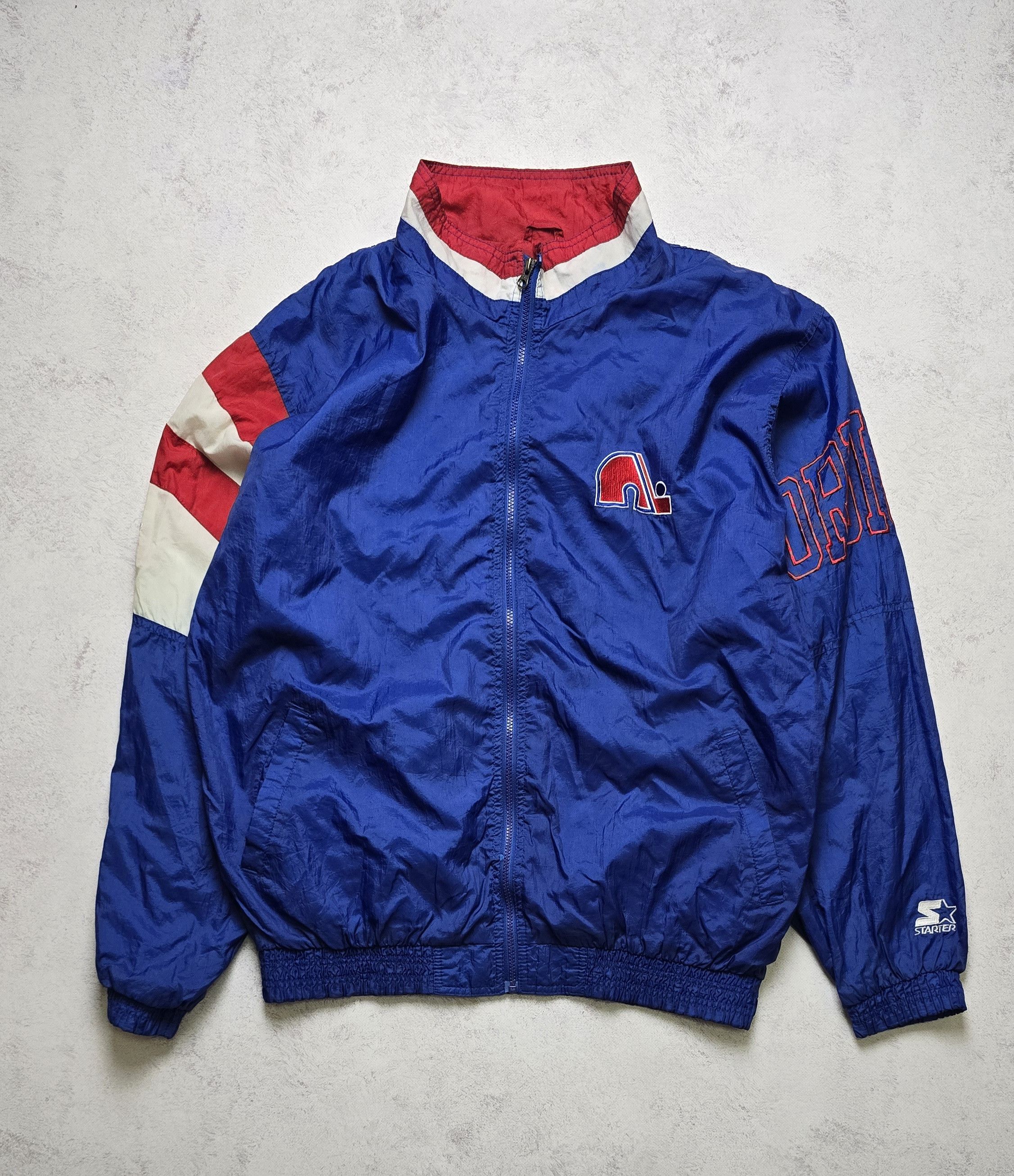 Starter Starter Quebec Nordiques Jacket 90s Vintage Blue Windbreaker Size US XL / EU 56 / 4 - 1 Thumbnail