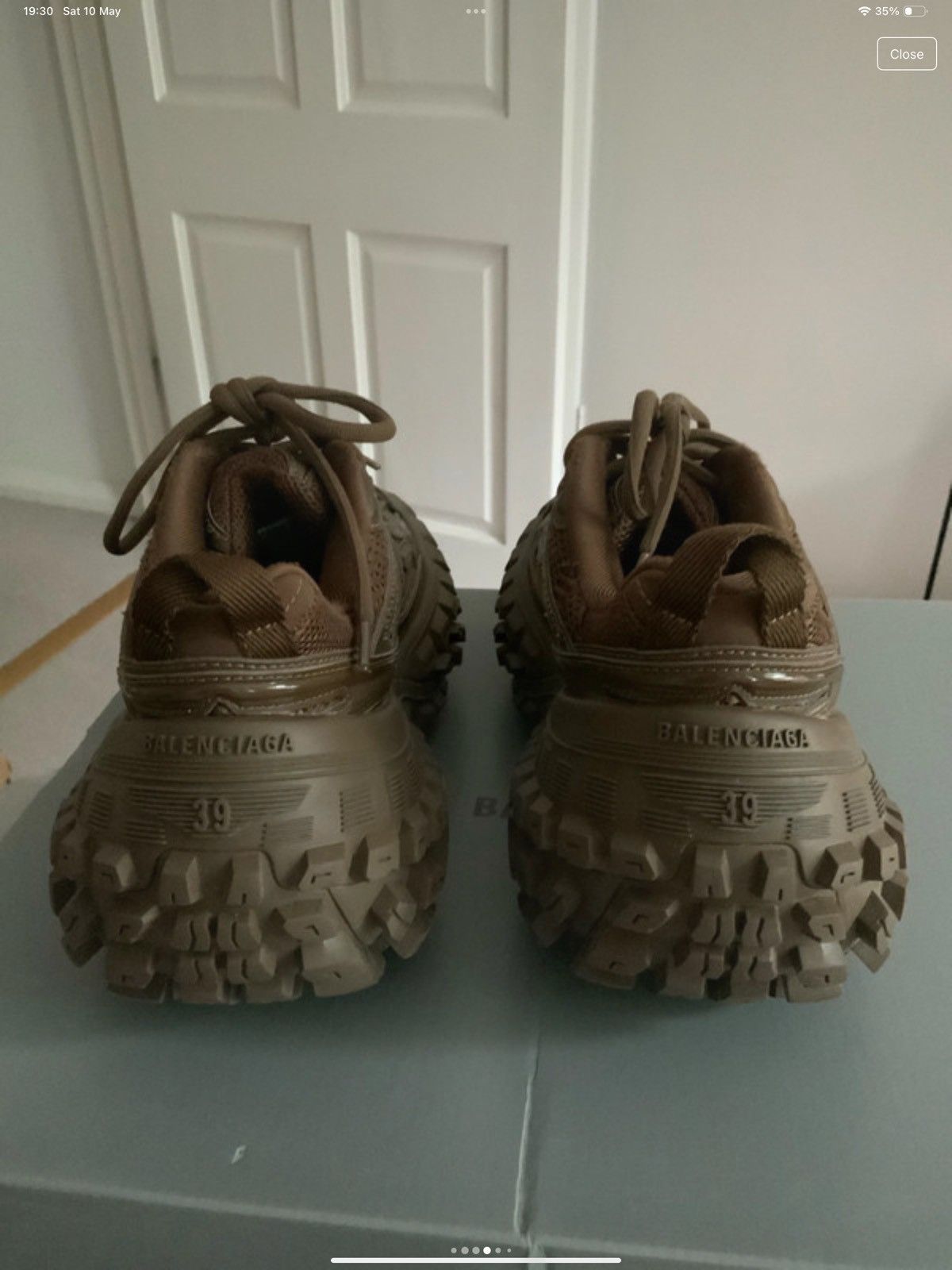 Balenciaga brown bouncer trainers