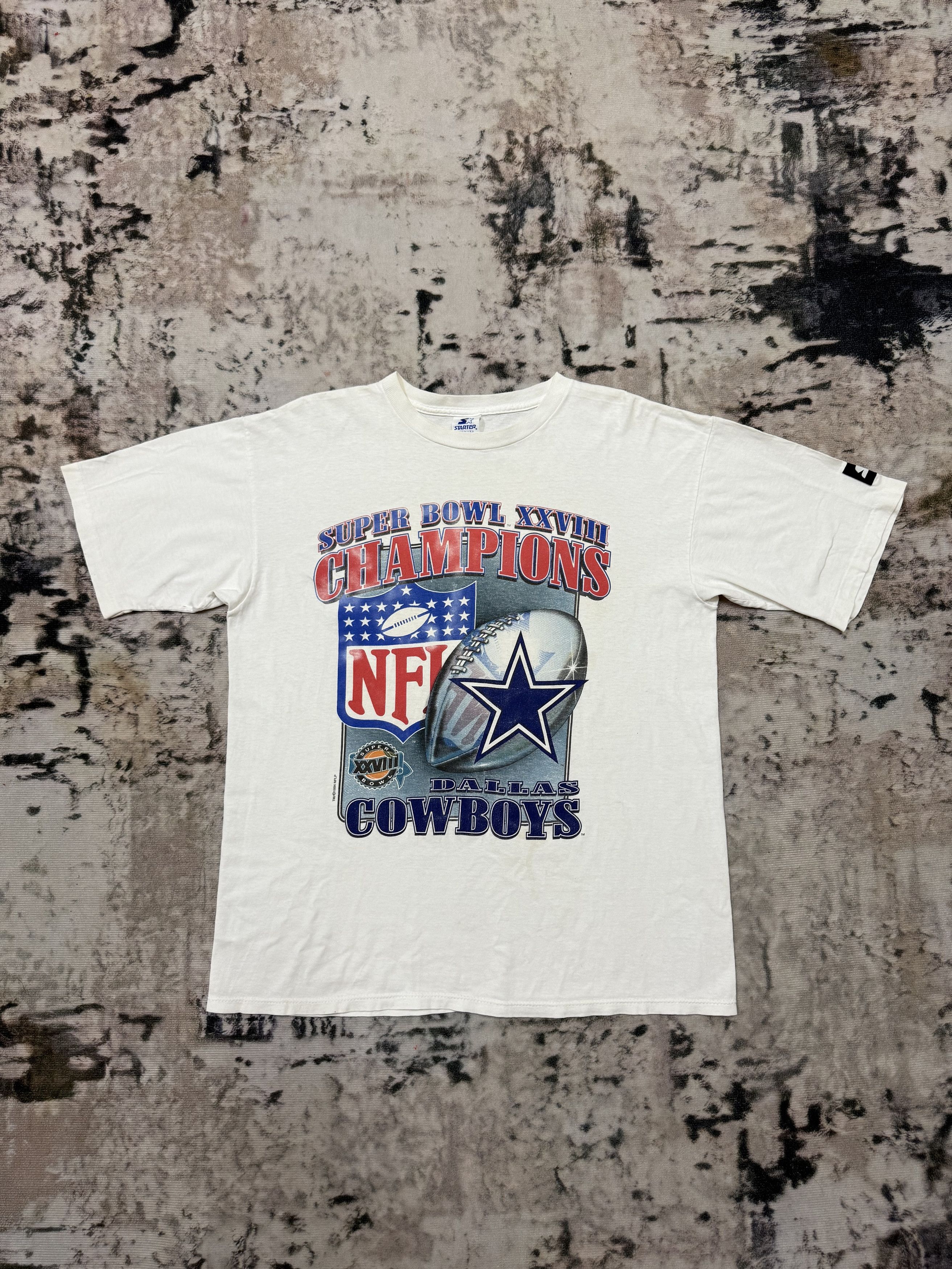 Starter × Vintage Vintage 90s Nflp Dallas Cowboys Super Bowl Starter Tshirt Size US L / EU 52-54 / 3 - 3 Thumbnail