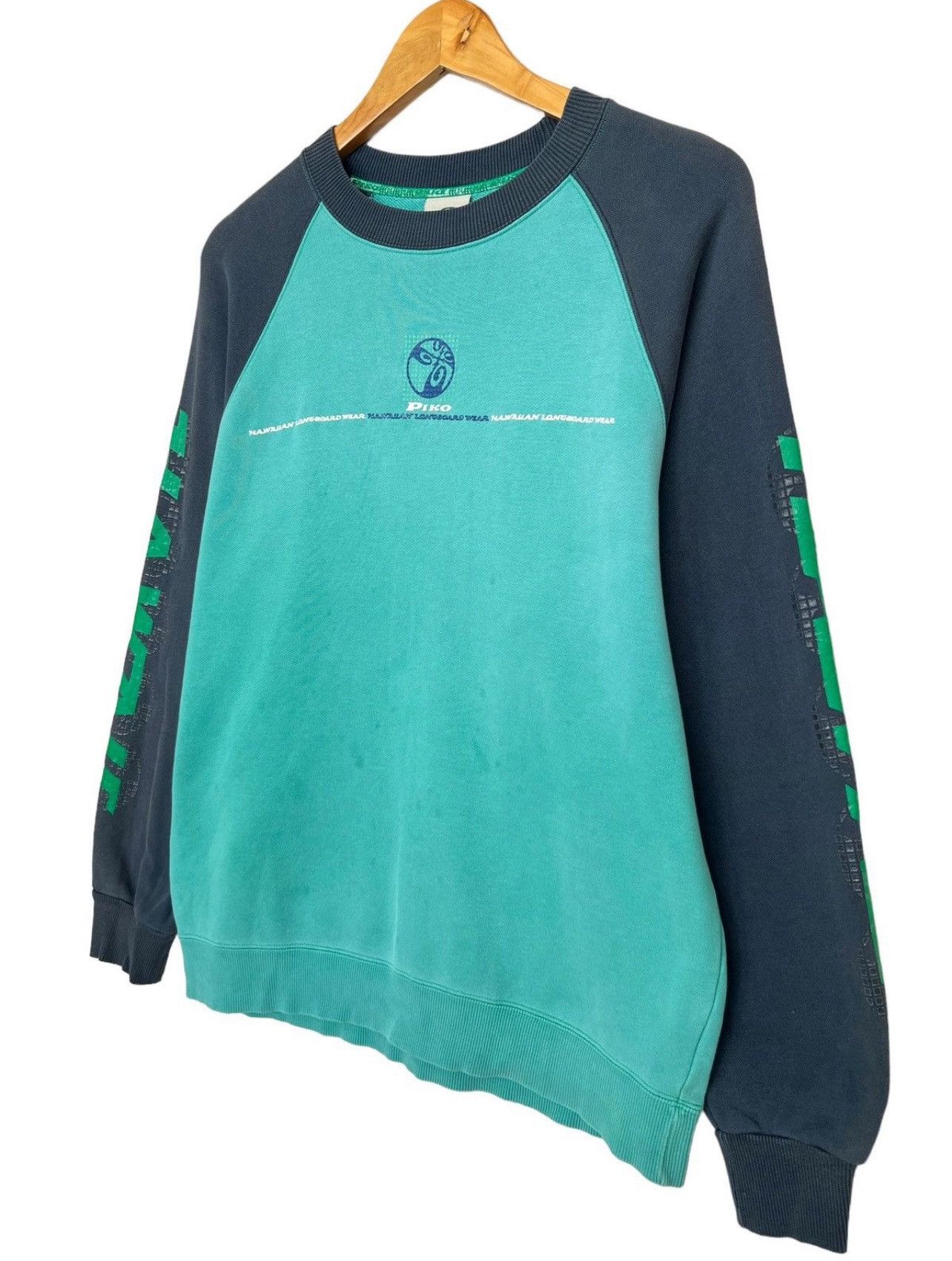 Vintage Vintage 90s Piko Surfboard Green Sweatshirt Medium Size US L / EU 52-54 / 3 - 5 Thumbnail