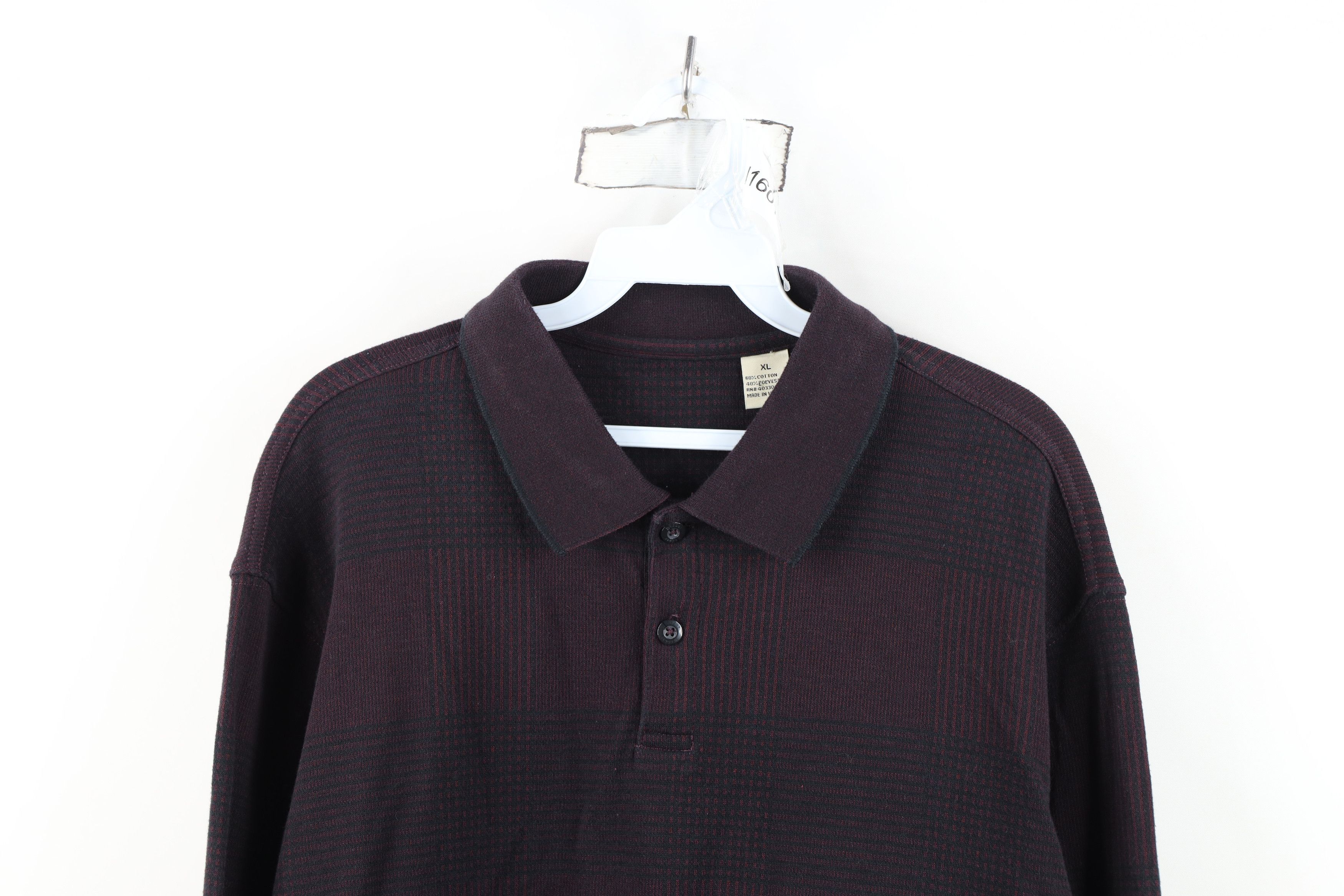 Vintage Vintage Streetwear Long Sleeve Collared Rugby Polo Plaid Size US XL / EU 56 / 4 - 2 Thumbnail