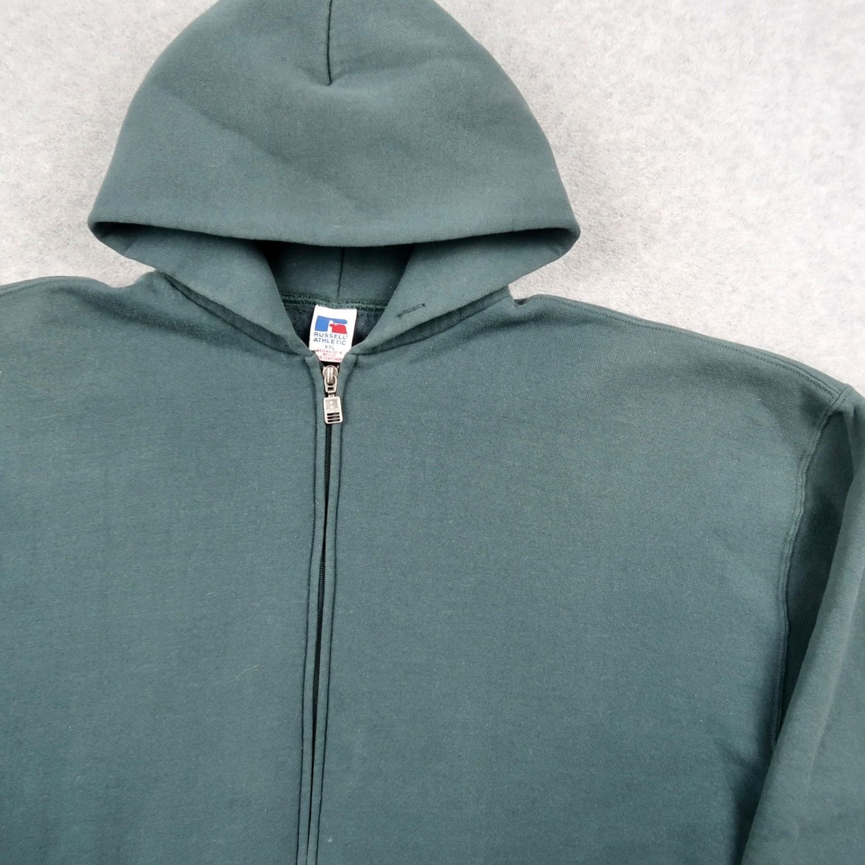 Russell Athletic VINTAGE Russell Athletic Hoodie Sweatshirt Mens XXL Green Full Zip Blank 90s Size US XXL / EU 58 / 5 - 3 Thumbnail