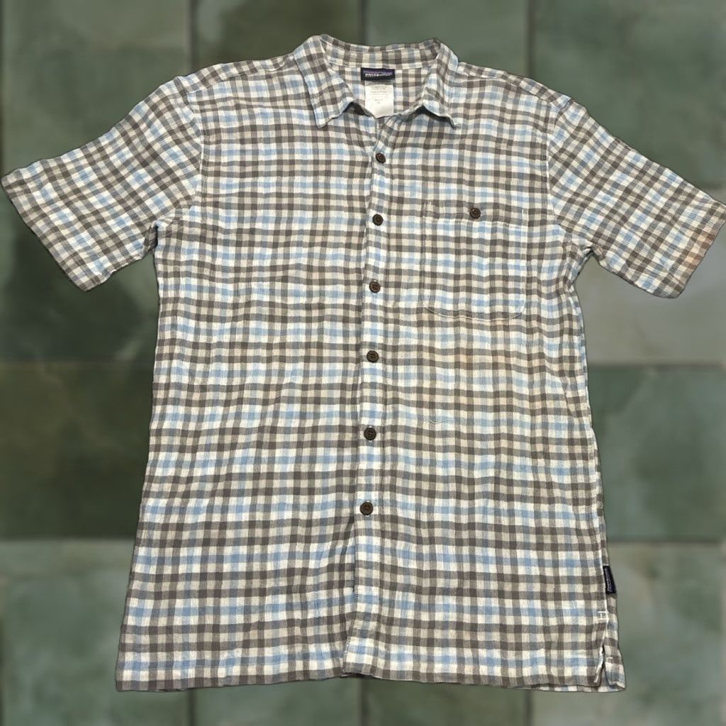 Patagonia Patagonia Shirt Mens M Blue Plaid Organic Cotton Button-Up Short Sleeve Button-Down Collar Size US M / EU 48-50 / 2 - 1 Thumbnail