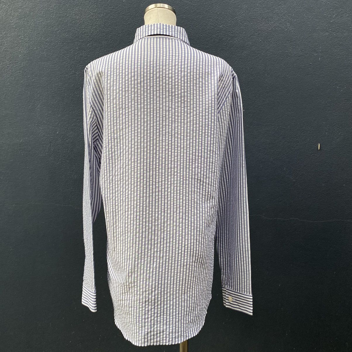 Ne-Net Ne-net Blue and White Striped Ruffle Front Shirt Size US L / EU 52-54 / 3 - 17 Thumbnail