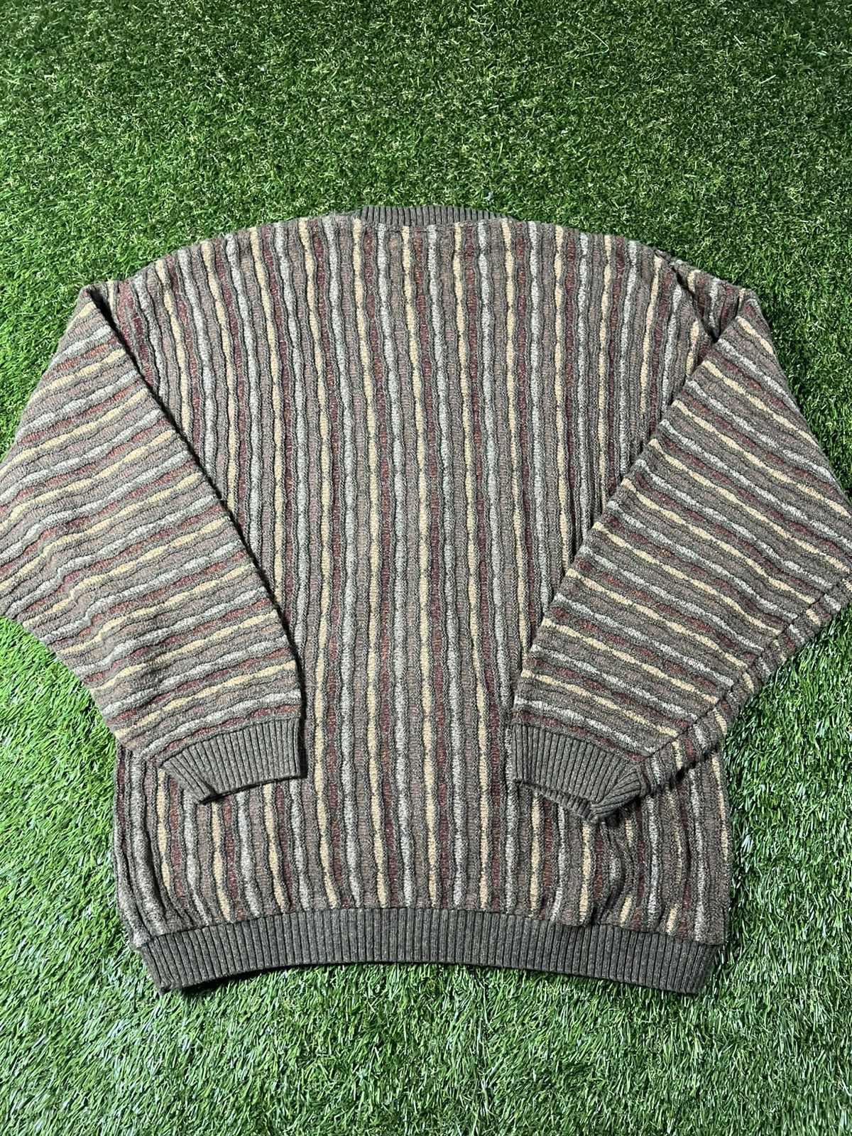 Vintage Vintage 90s Fall Knit Abstract Earth Tone Pullover Sweater Size US XXL / EU 58 / 5 - 4 Thumbnail