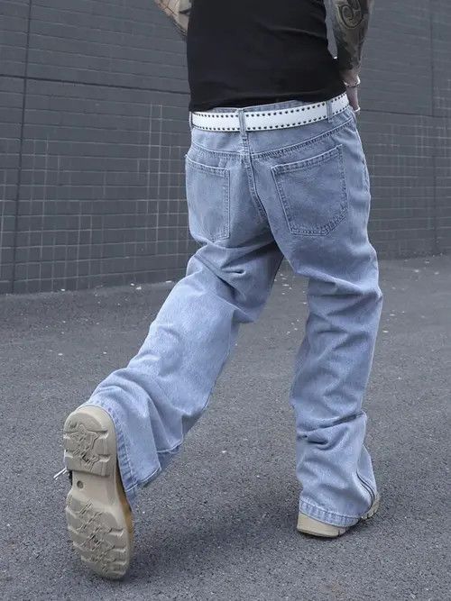 Japanese Brand Zipper Baggy Drip Jeans Size US 34 / EU 50 - 4 Thumbnail