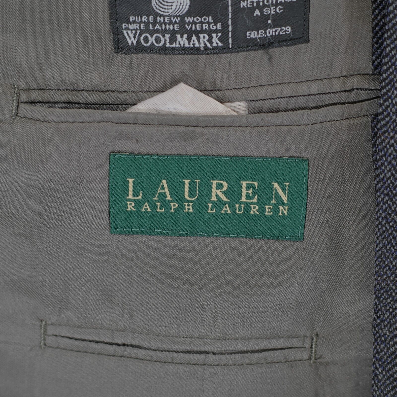 Lauren Ralph Lauren Lauren Ralph Lauren Tweed Wool Blue Gray Herringbone W/ Yell Size 44S - 8 Thumbnail
