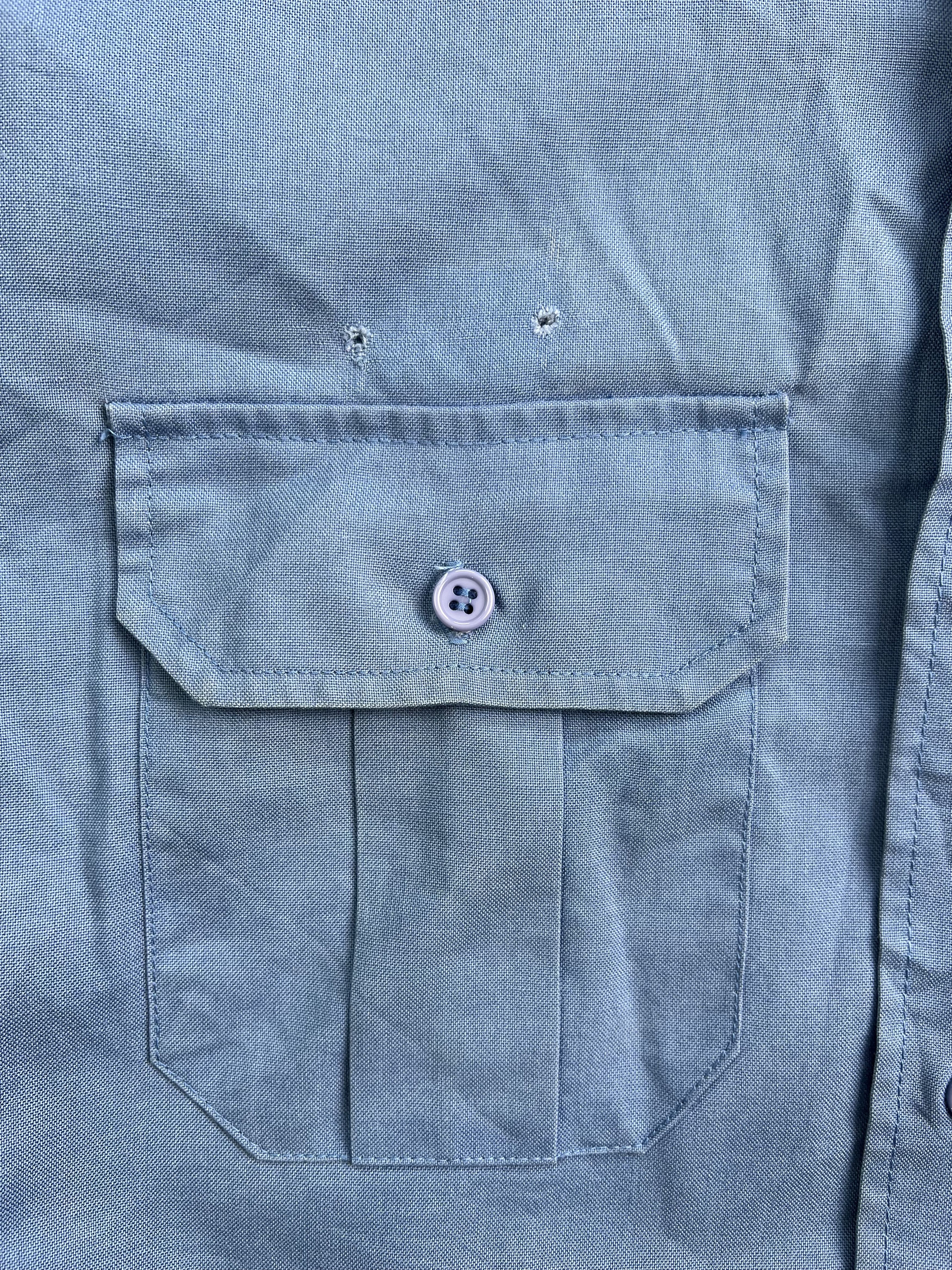 Vintage Vintage Work Shirt Blue Short Sleeves Medium Size US M / EU 48-50 / 2 - 4 Thumbnail