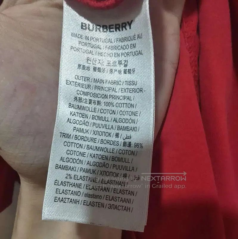 Burberry Burberry Red Cotton Printed Short Sleeve Tee. Size XS / US 0-2 / IT 36-38 - 6 Thumbnail
