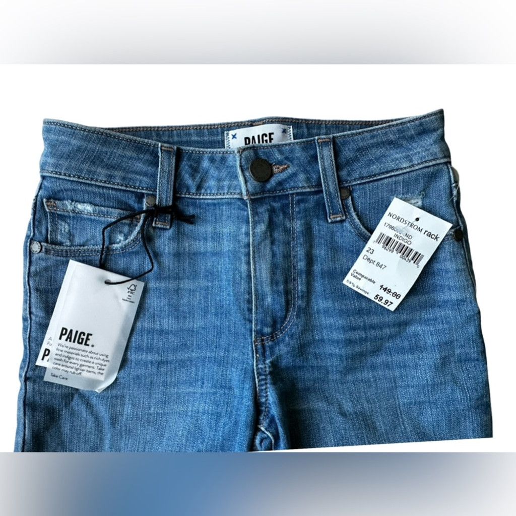 Paige Paige JAX KNEE SHORT Distressed Blue Fade Women’s Size 23. Size 25" / US 0 / IT 36 - 6 Thumbnail