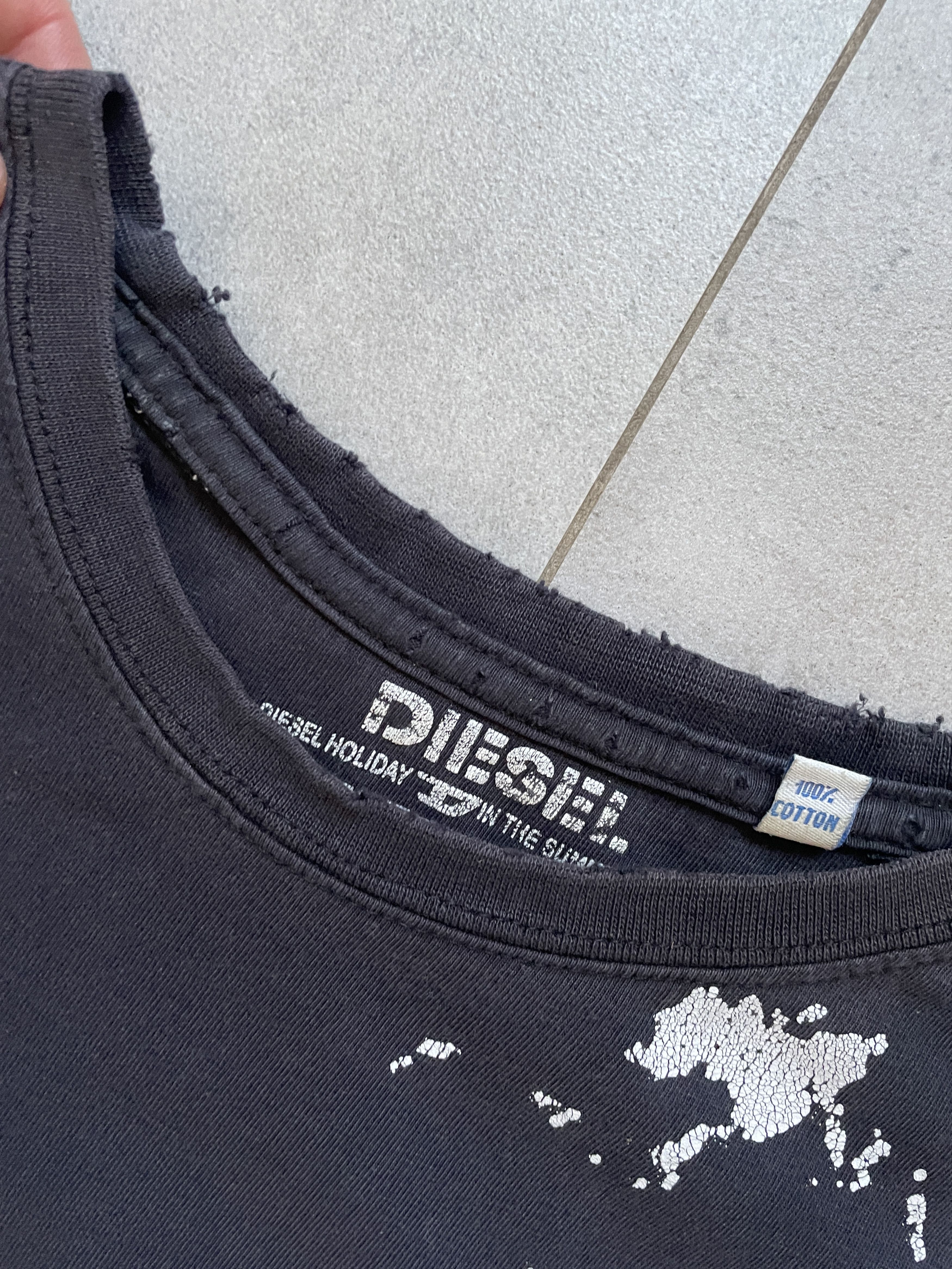 Diesel Y2K DISTRESSED BLACK DIESEL TEE Size US M / EU 48-50 / 2 - 6 Thumbnail