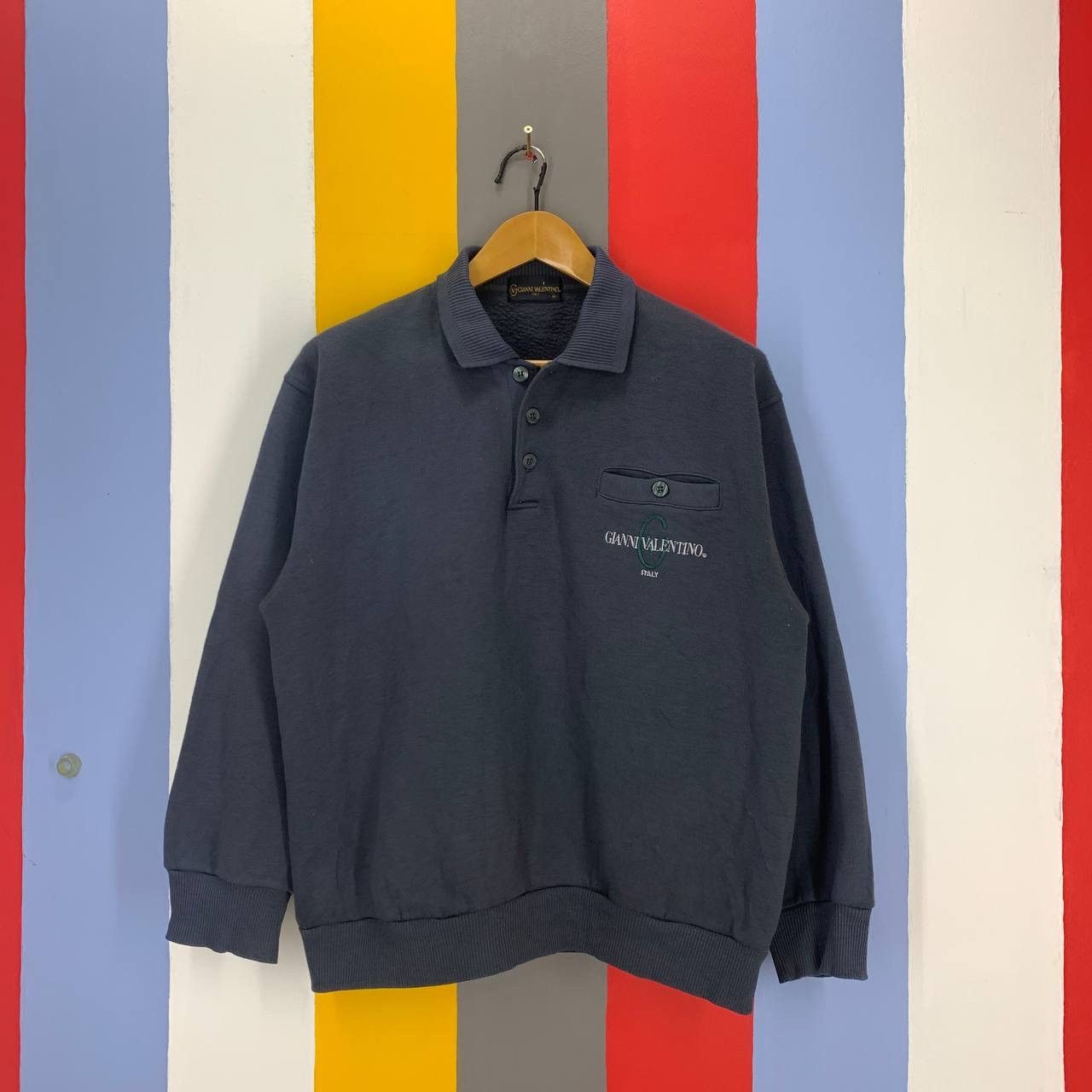 Gianni Valentino Vintage GIANNI VALENTINO Polo Sweatshirt #2384-11 Size US M / EU 48-50 / 2 - 1 Thumbnail