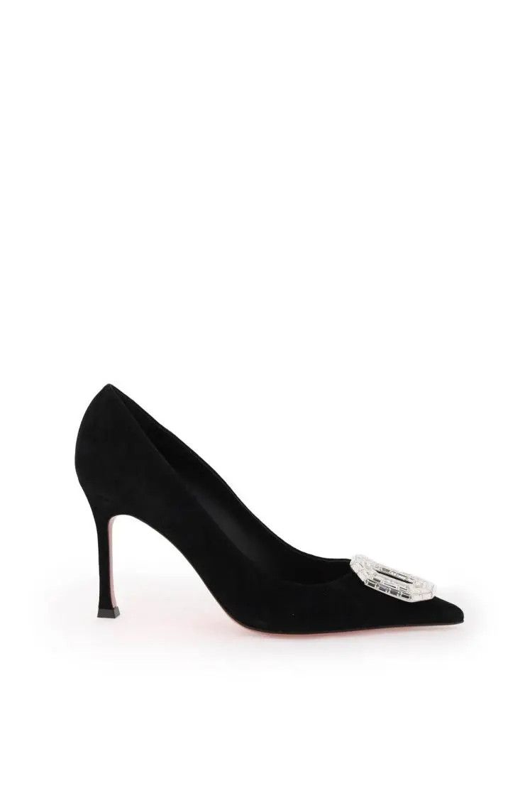 image of Amina Muaddi O1S22I1N0324 Camelia Pumps Heel Shoes In Black, Women's (Size 8)