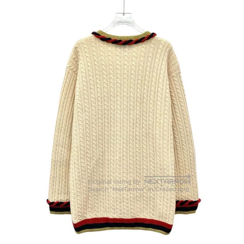 Gucci Gucci Beige wool twisted V-neck single-breasted long-sleev Size US M / EU 48-50 / 2 - 2 Thumbnail